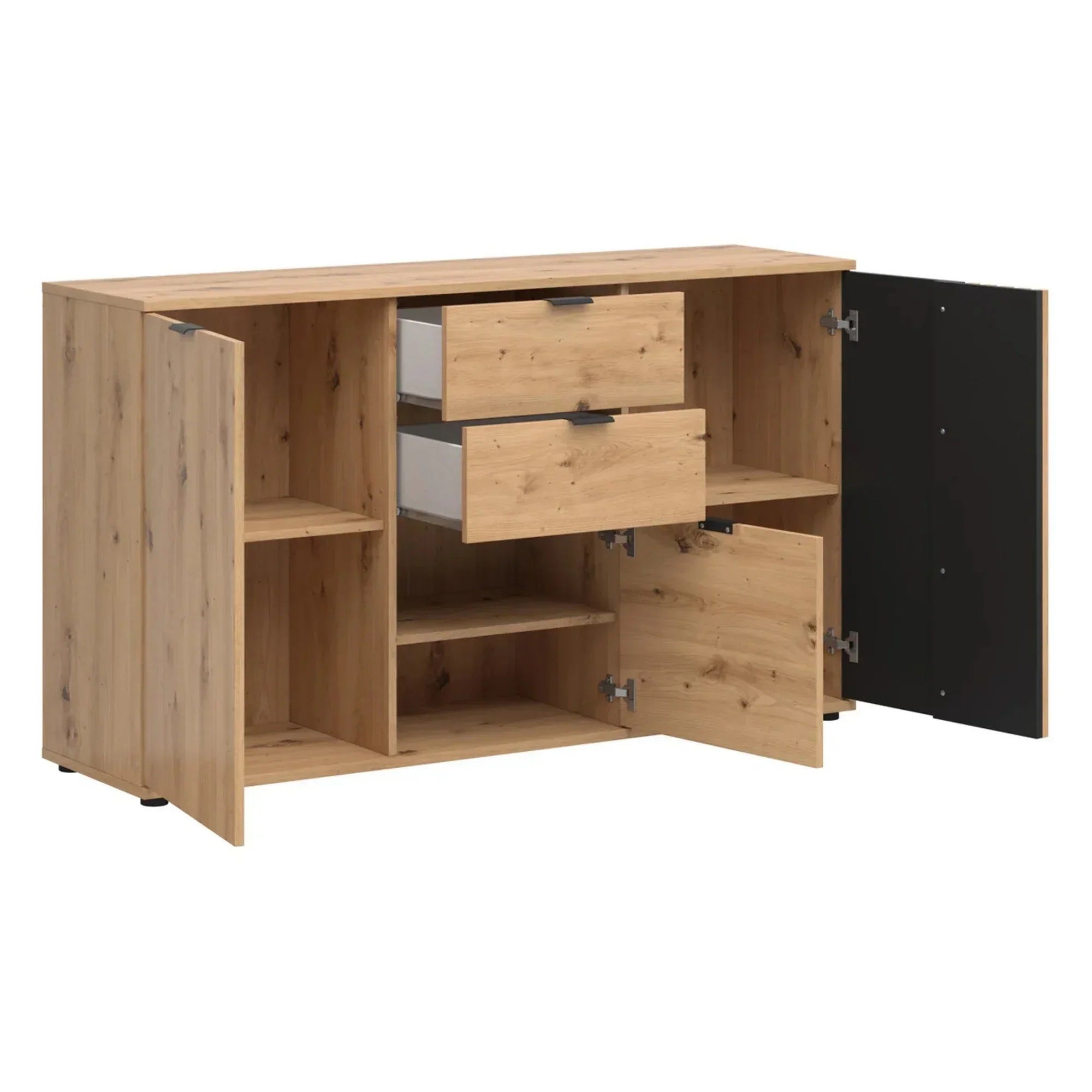 Comoda BERGEN OCN-29633, stejar artisan/negru mat