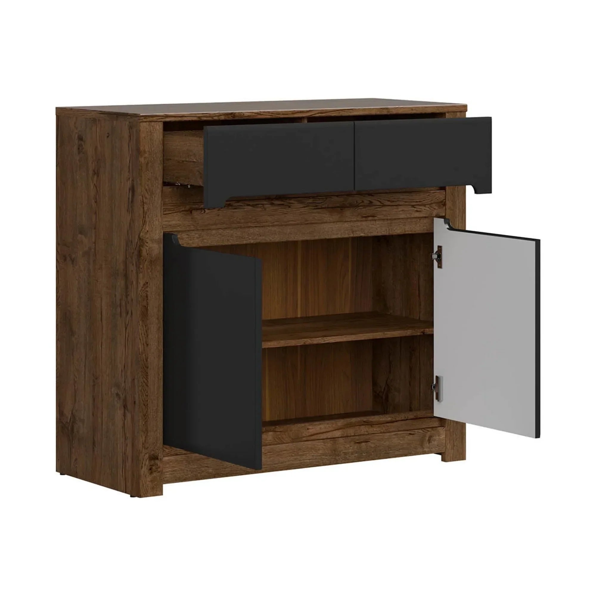 Comoda BERGEN OCN-29645, stejar/negru mat