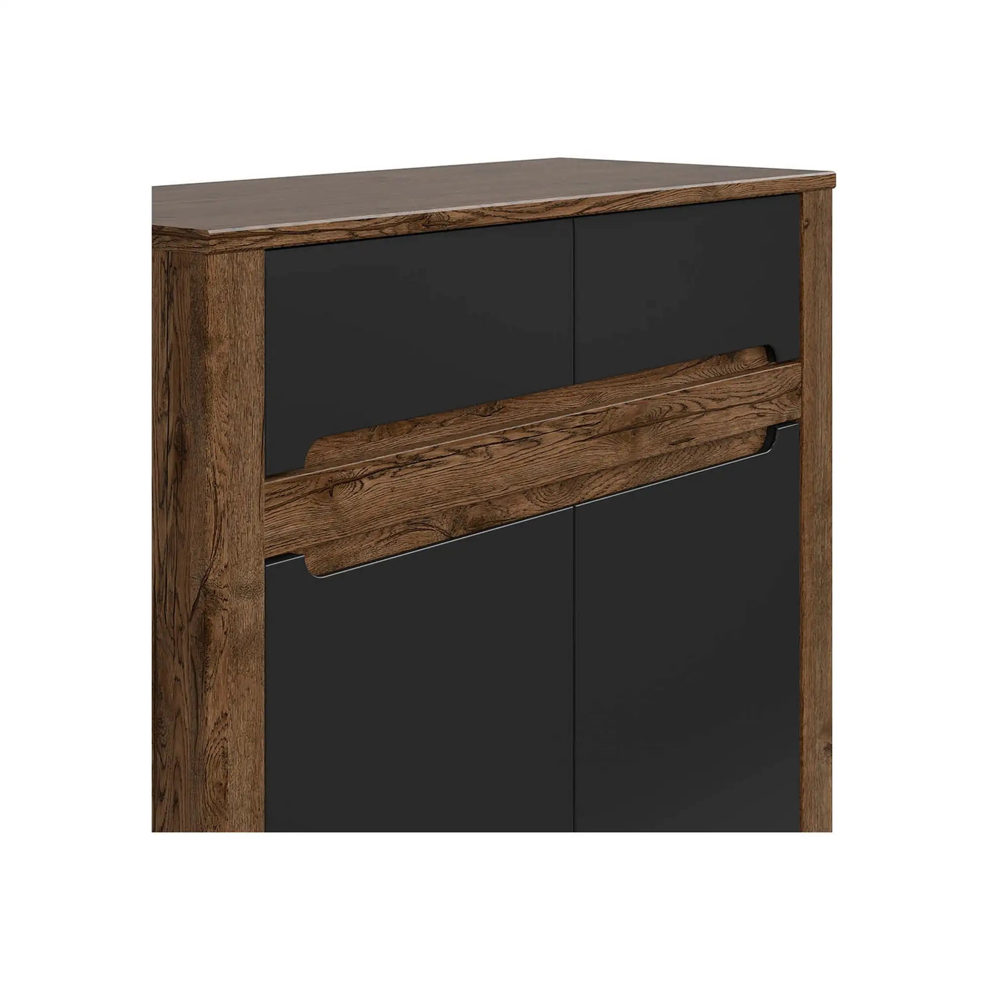 Comoda BERGEN OCN-29645, stejar/negru mat