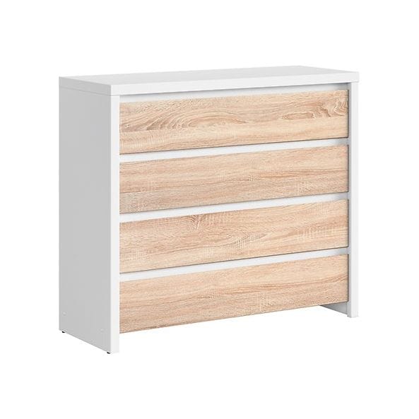 Comoda BERGEN OCN-29649, alb/stejar sonoma