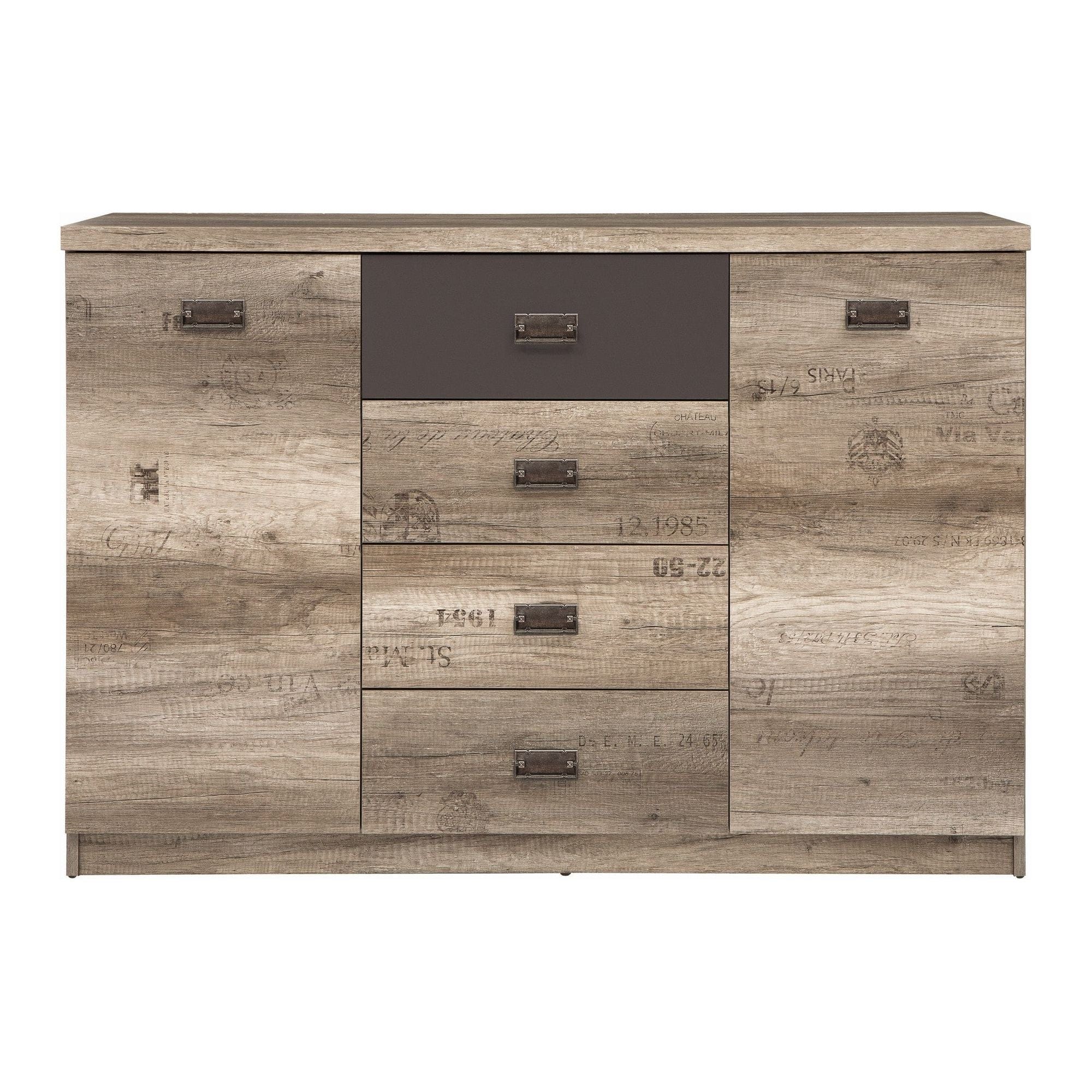 Comoda BERGEN OCN-29669, stejar canyon/gri inchis