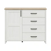 Comoda BERGEN OCN-29677, pin alb/stejar grandson