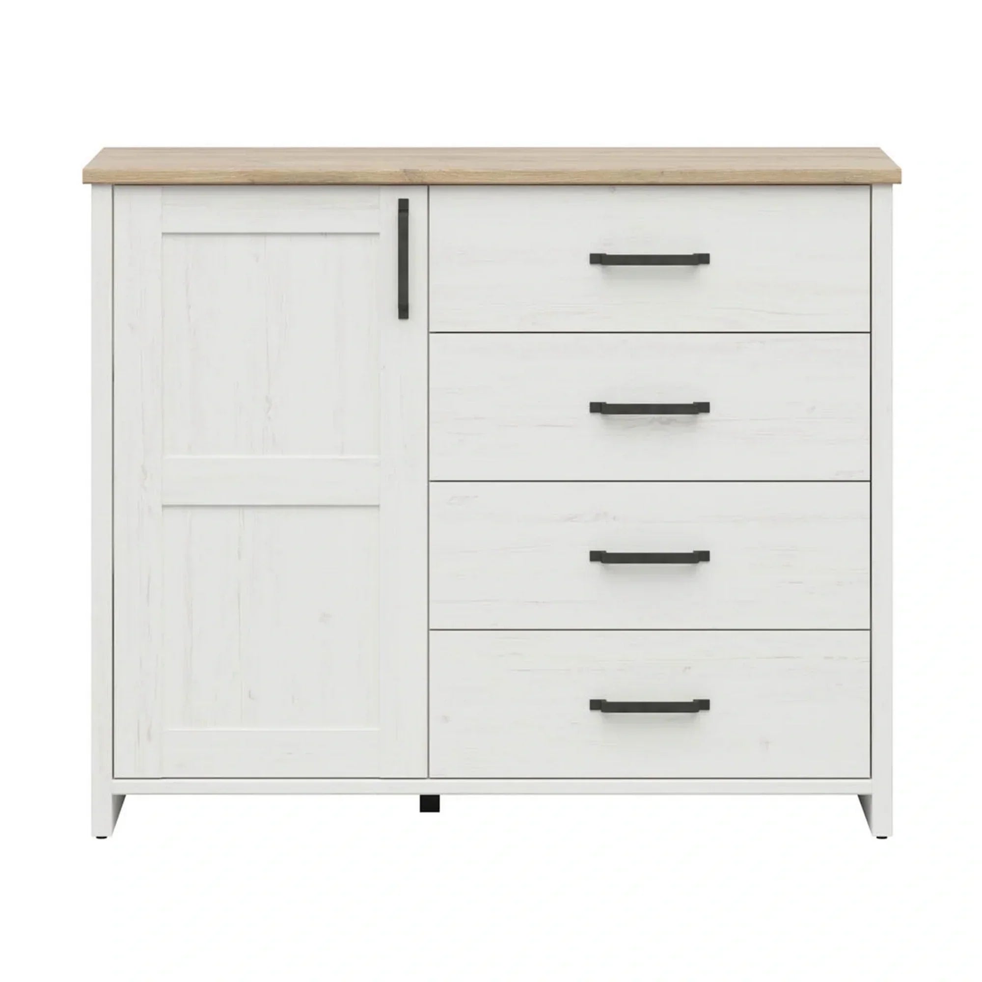 Comoda BERGEN OCN-29677, pin alb/stejar grandson