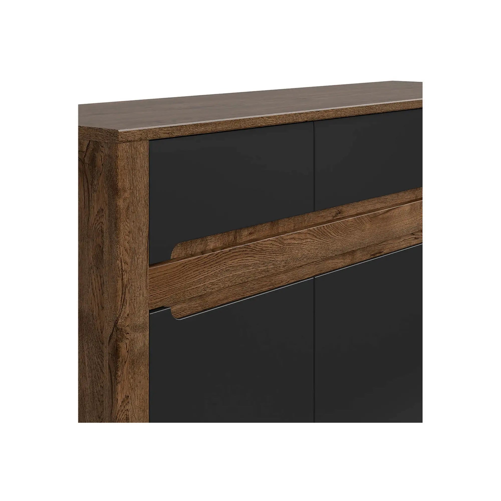 Comoda BERGEN OCN-29692, stejar/negru mat