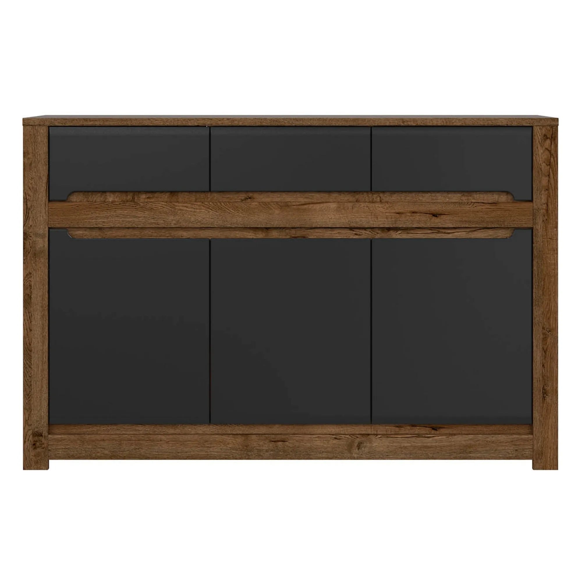 Comoda BERGEN OCN-29692, stejar/negru mat