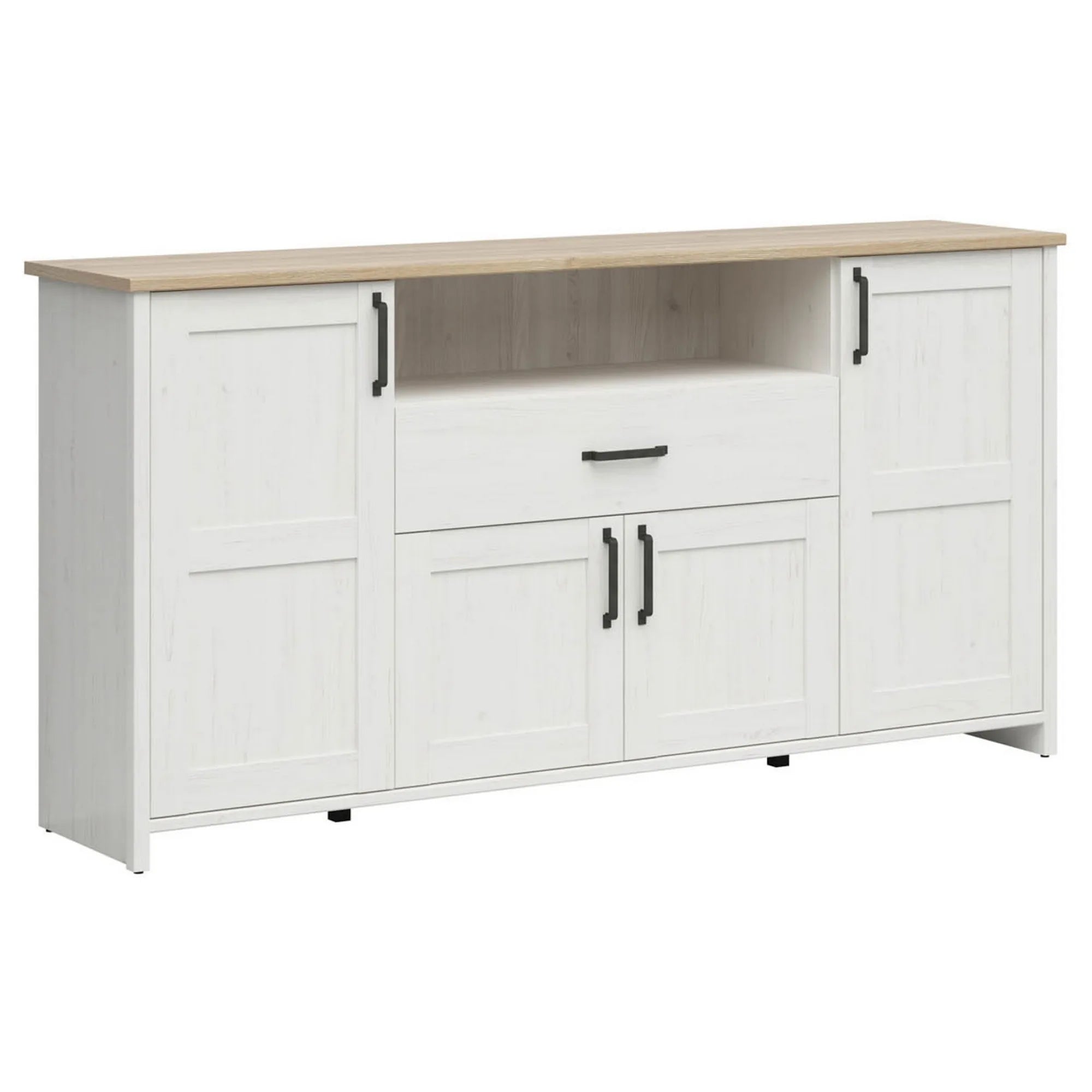 Comoda BERGEN OCN-29708, pin alb/stejar grandson