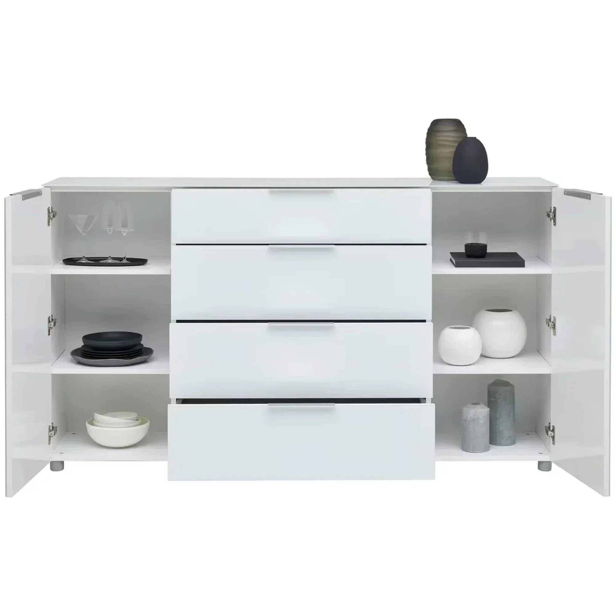 Comoda BERGEN OCN-29724, alb lucios/alb