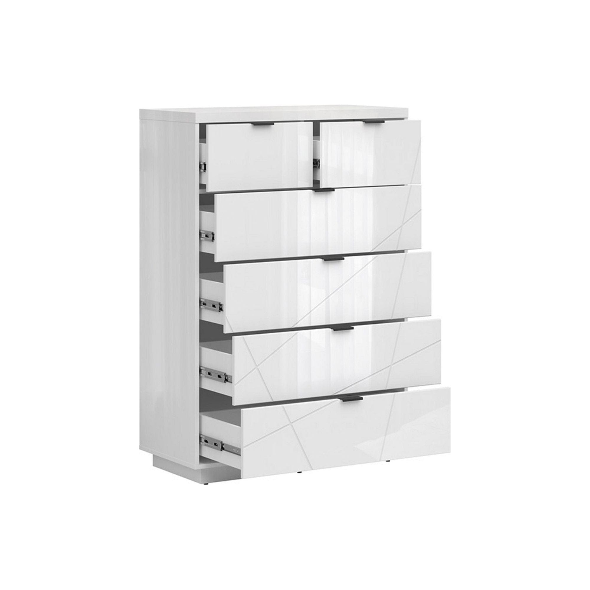 Comoda BERGEN OCN-29728, alb lucios