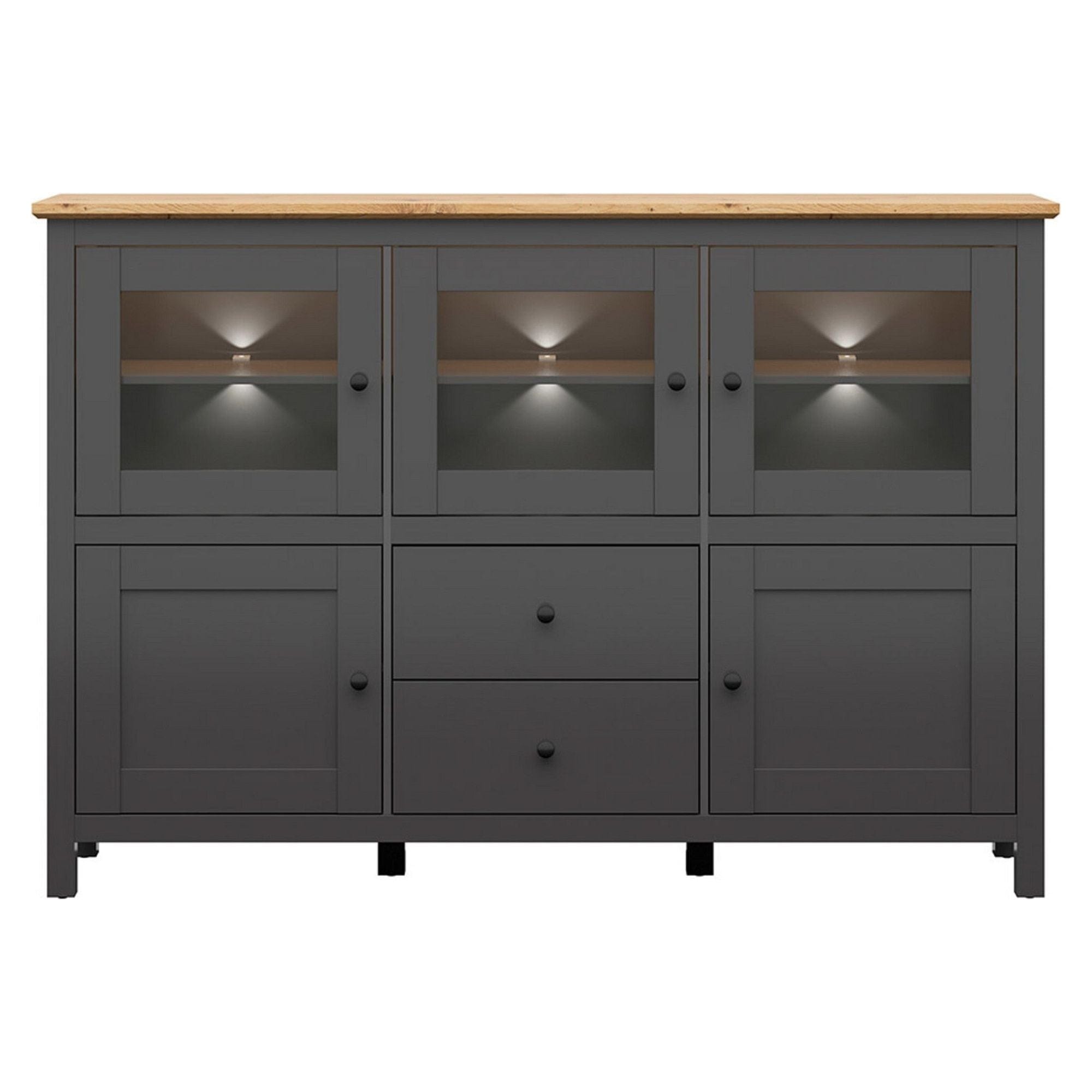 Comoda BERGEN OCN-29740, gri grafit/stejar artisan