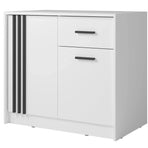 Comoda CANADA CY24, PAL laminat, alb/negru, 102×42×94 cm