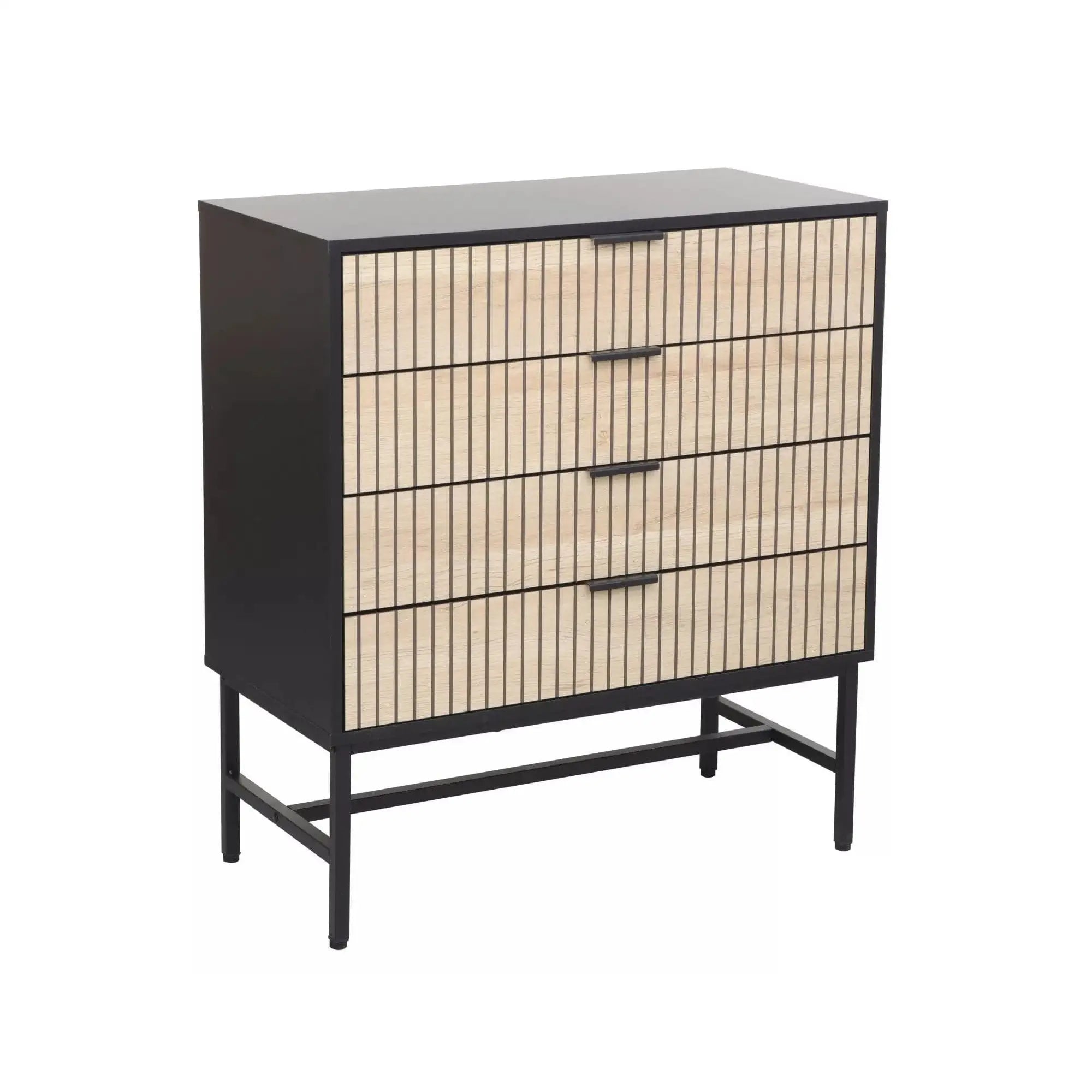 Comoda DETROIT OCN-39972, negru/stejar