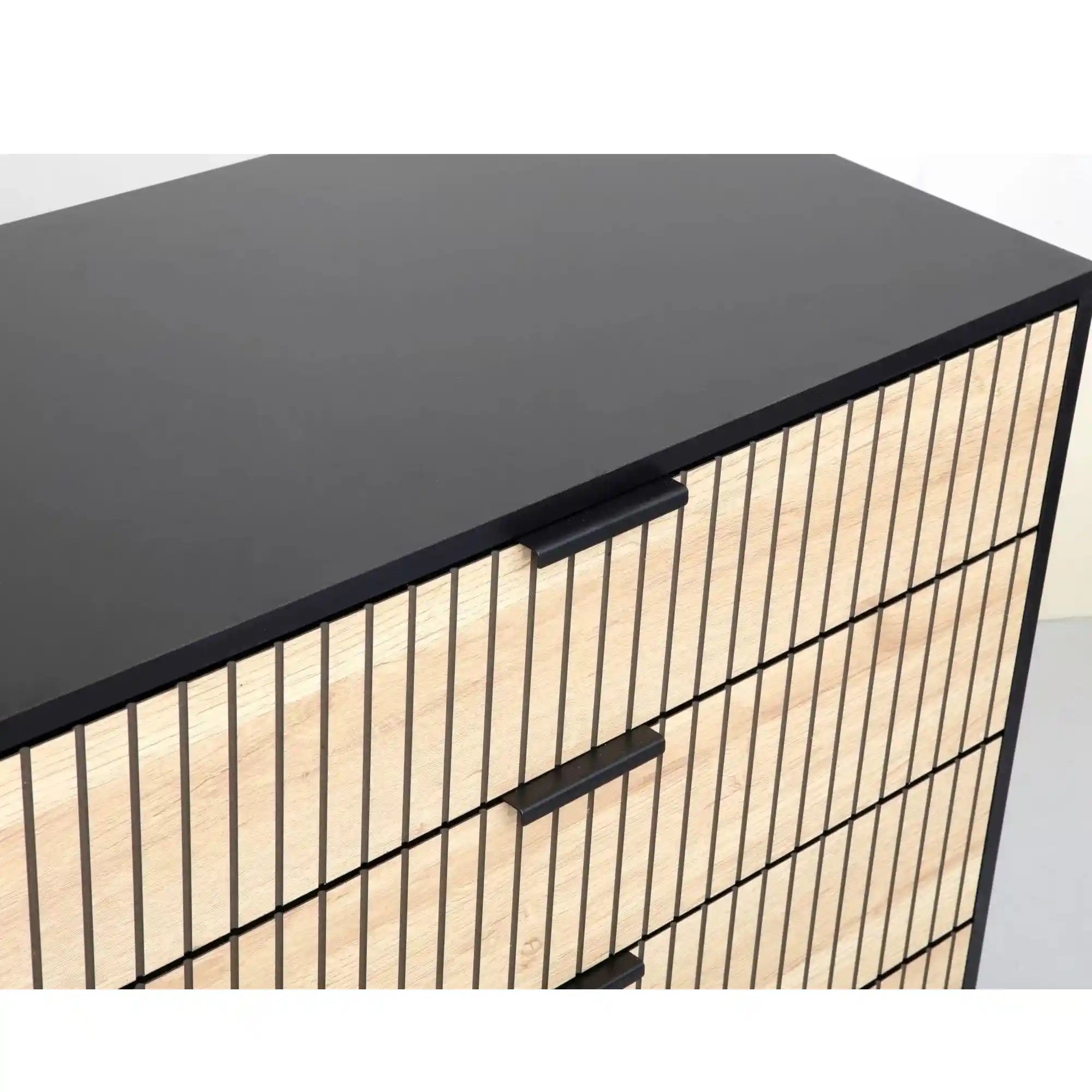 Comoda DETROIT OCN-39972, negru/stejar