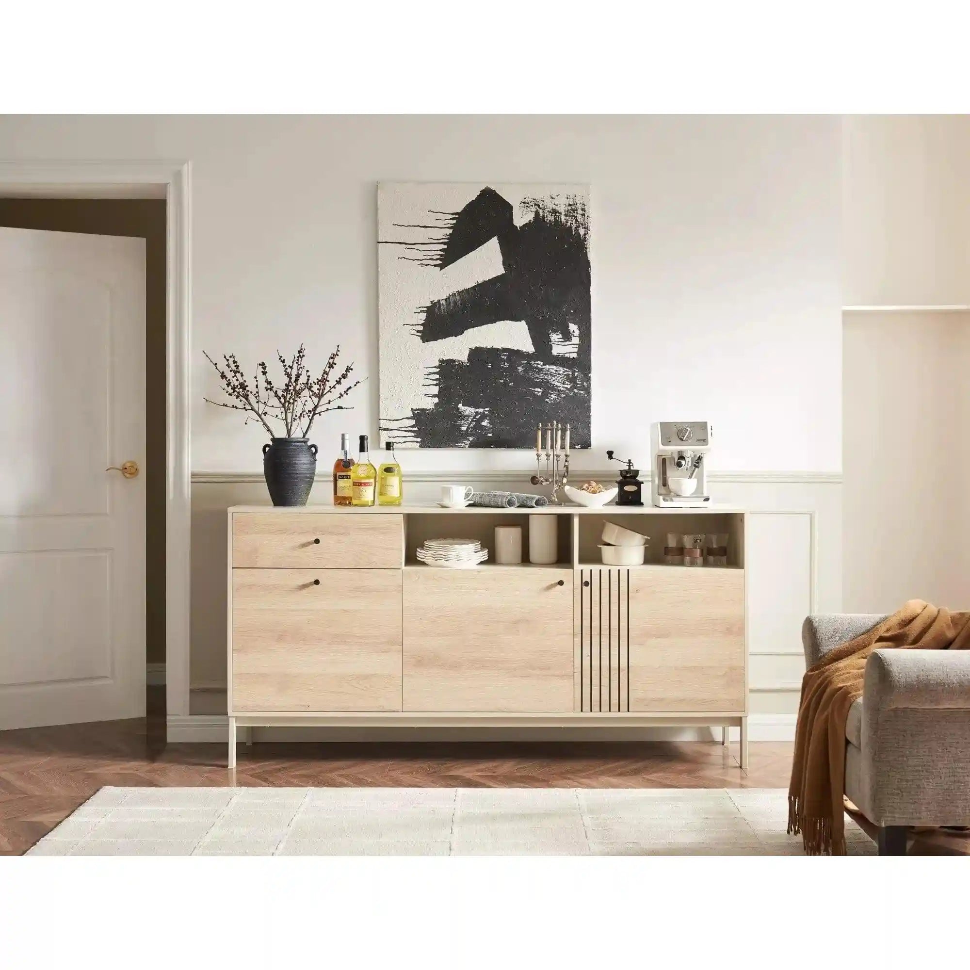 Comoda DETROIT OCN-39974, stejar alpin/alb