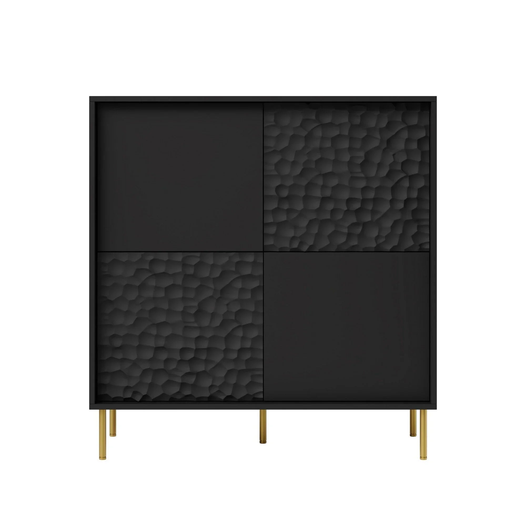 Comoda HOUSTON OCN-37967, negru/auriu