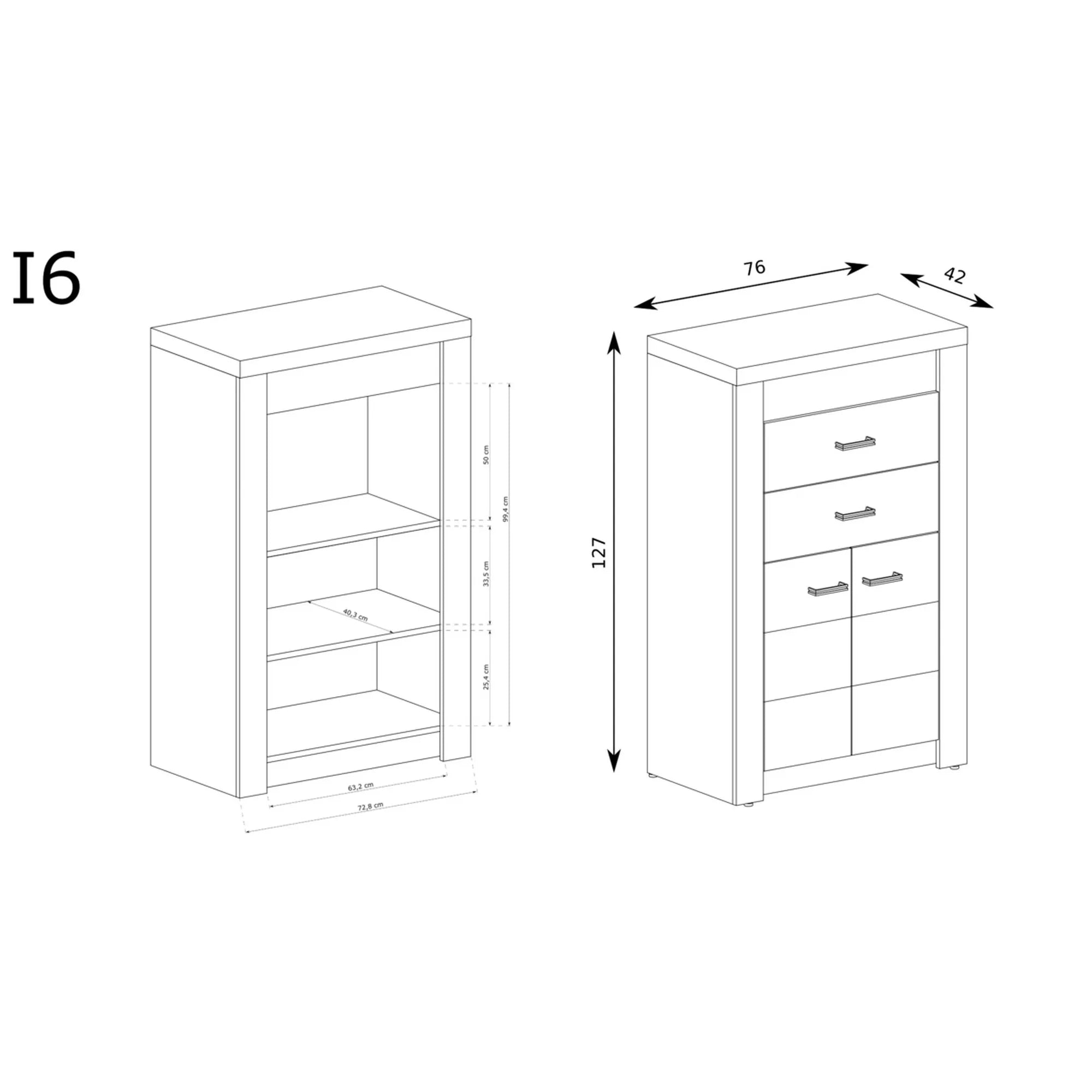 Comoda HOUSTON OCN-38026, frasin inchis