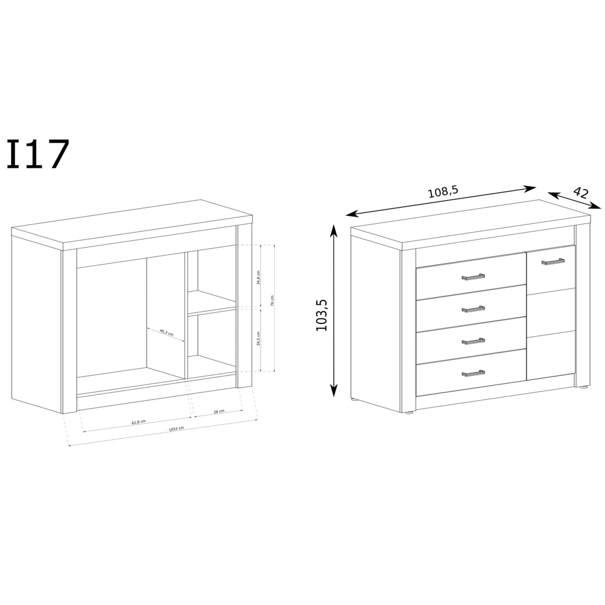 Comoda HOUSTON OCN-38048, frasin inchis