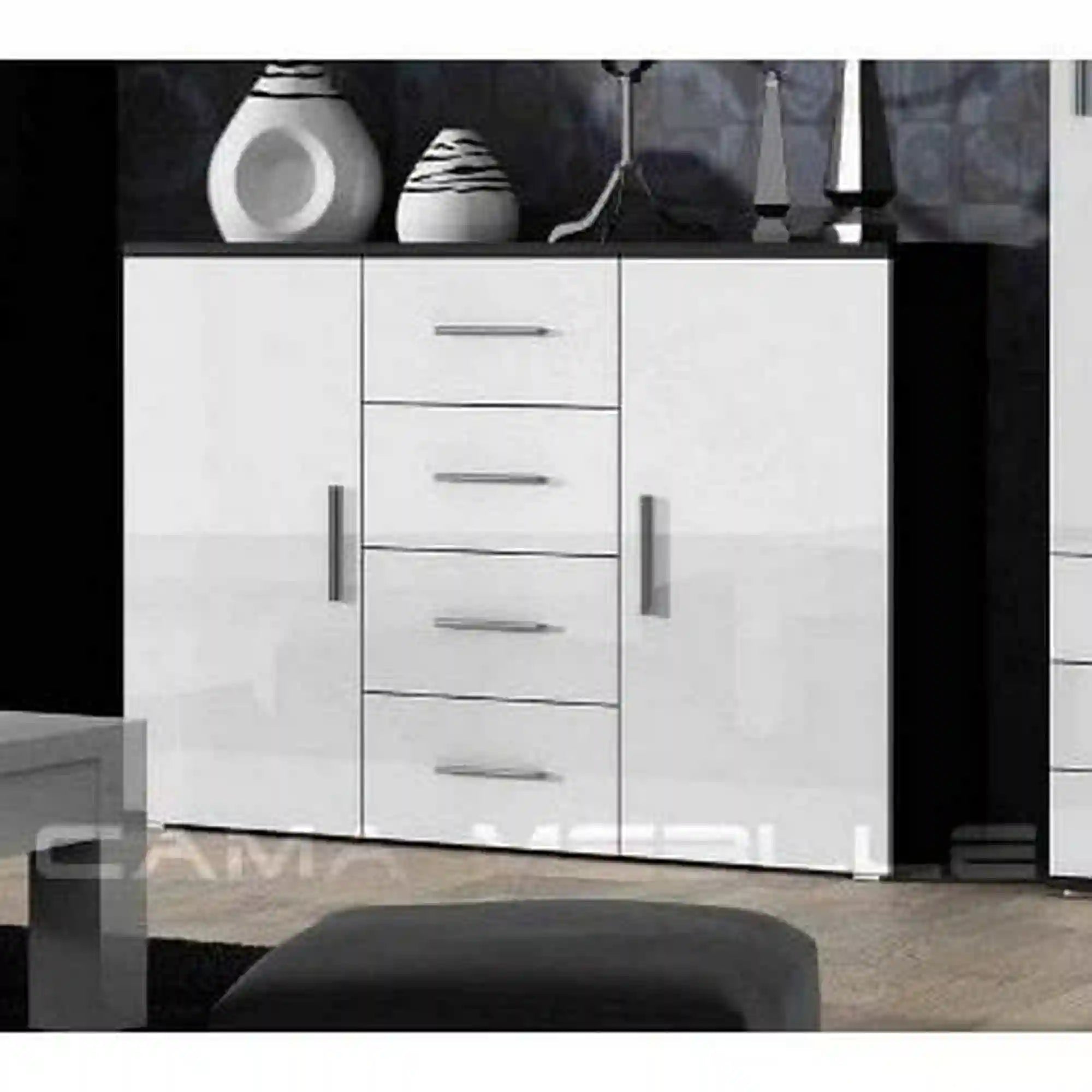 Comoda HOUSTON OCN-38058, negru/alb