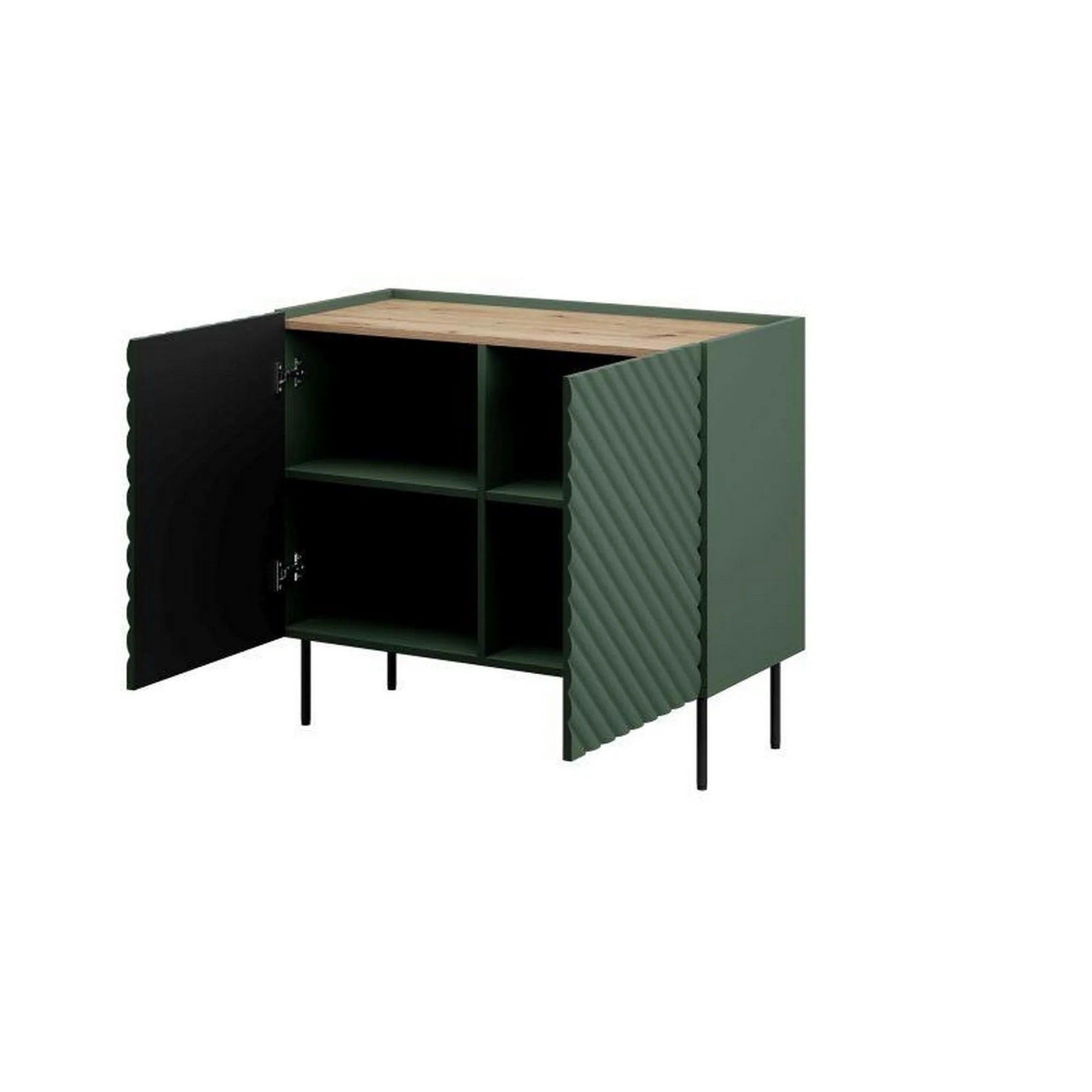 Comoda HOUSTON OCN-38102, verde inchis/stejar