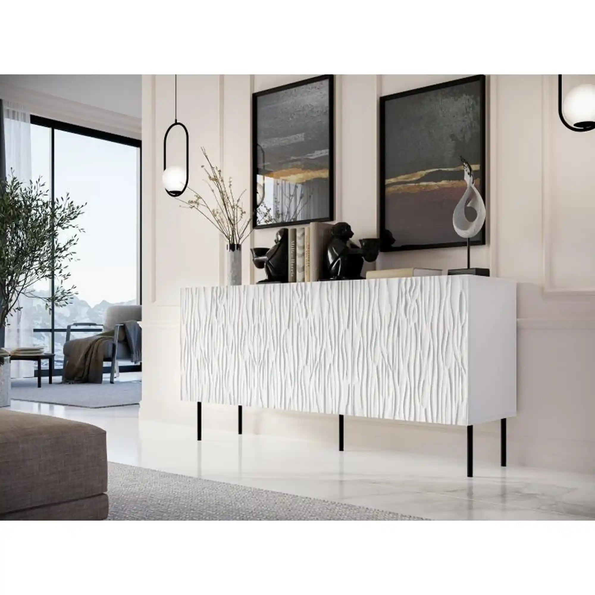 Comoda HOUSTON OCN-38113, alb/negru