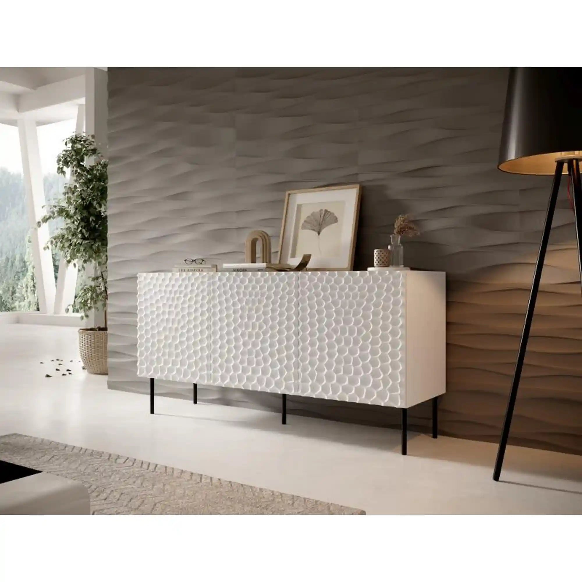 Comoda HOUSTON OCN-38115, alb/negru