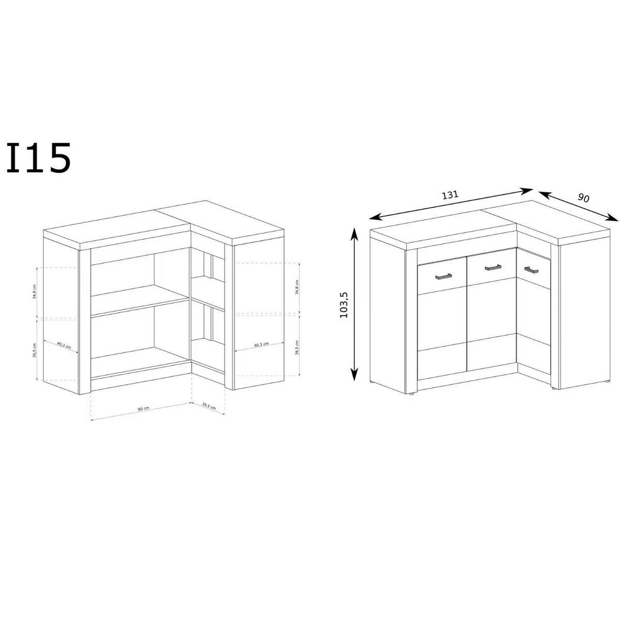 Comoda HOUSTON OCN-38121, frasin inchis