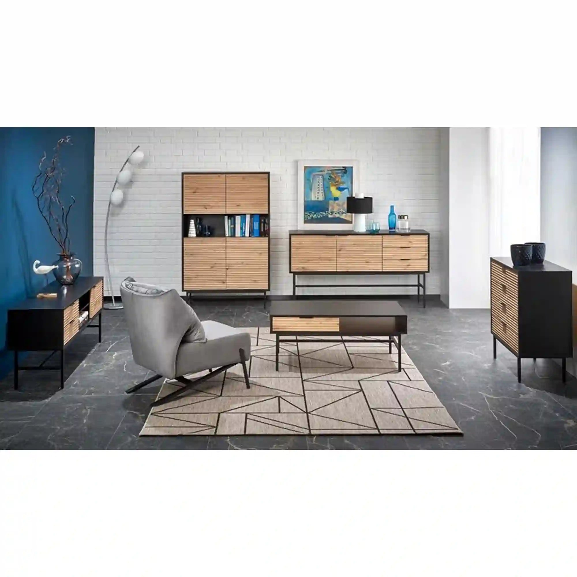 Comoda HOUSTON OCN-38135, stejar artisan/negru