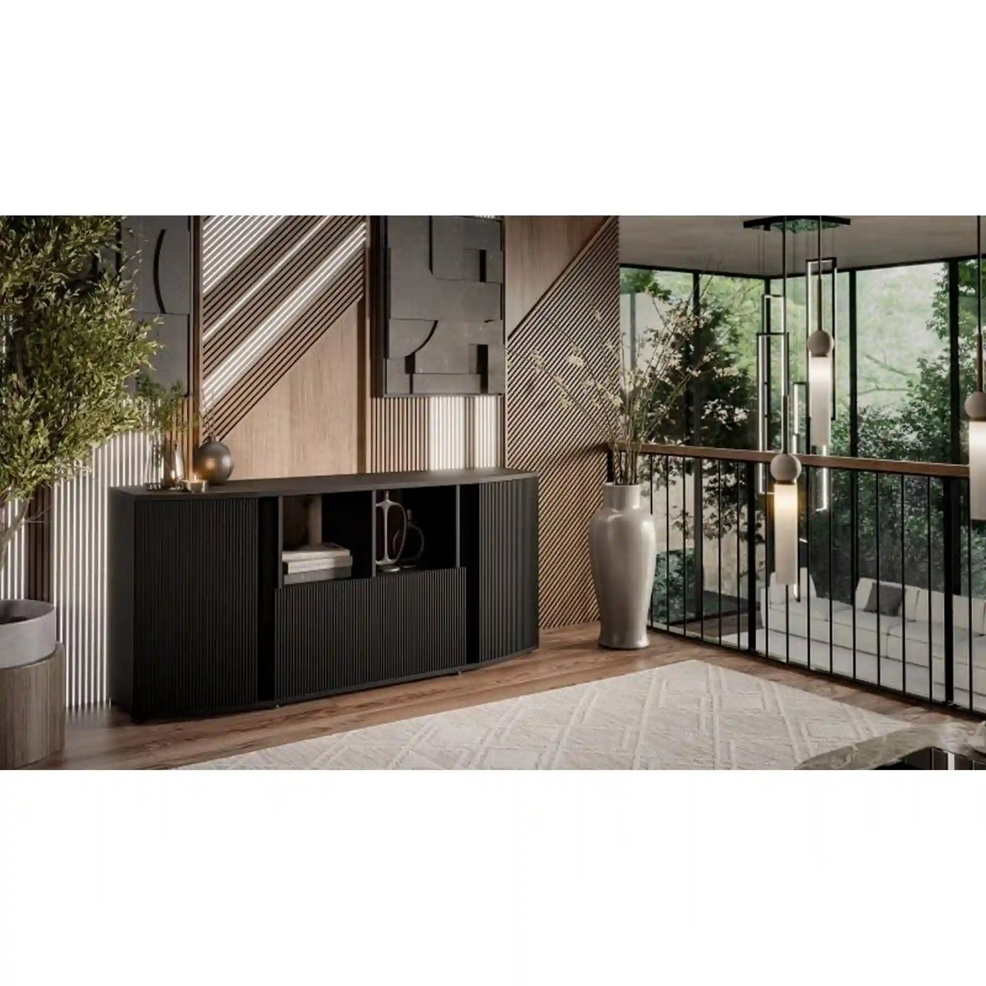 Comoda HOUSTON OCN-38146, negru/stejar