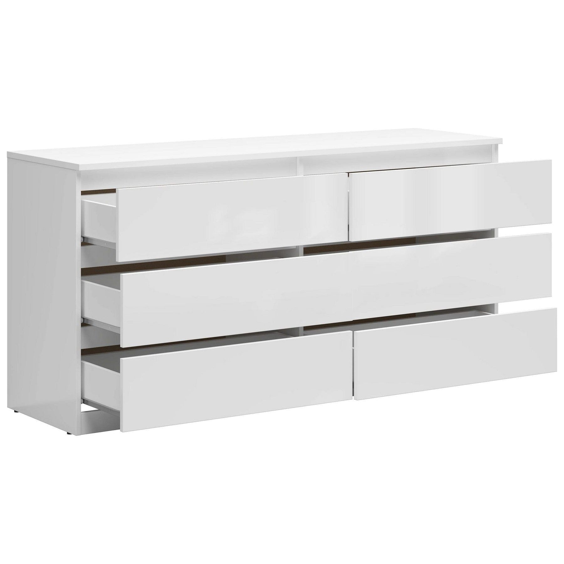 Comoda TETRIX, alb lucios, PAL, 150x45x75.5 cm
