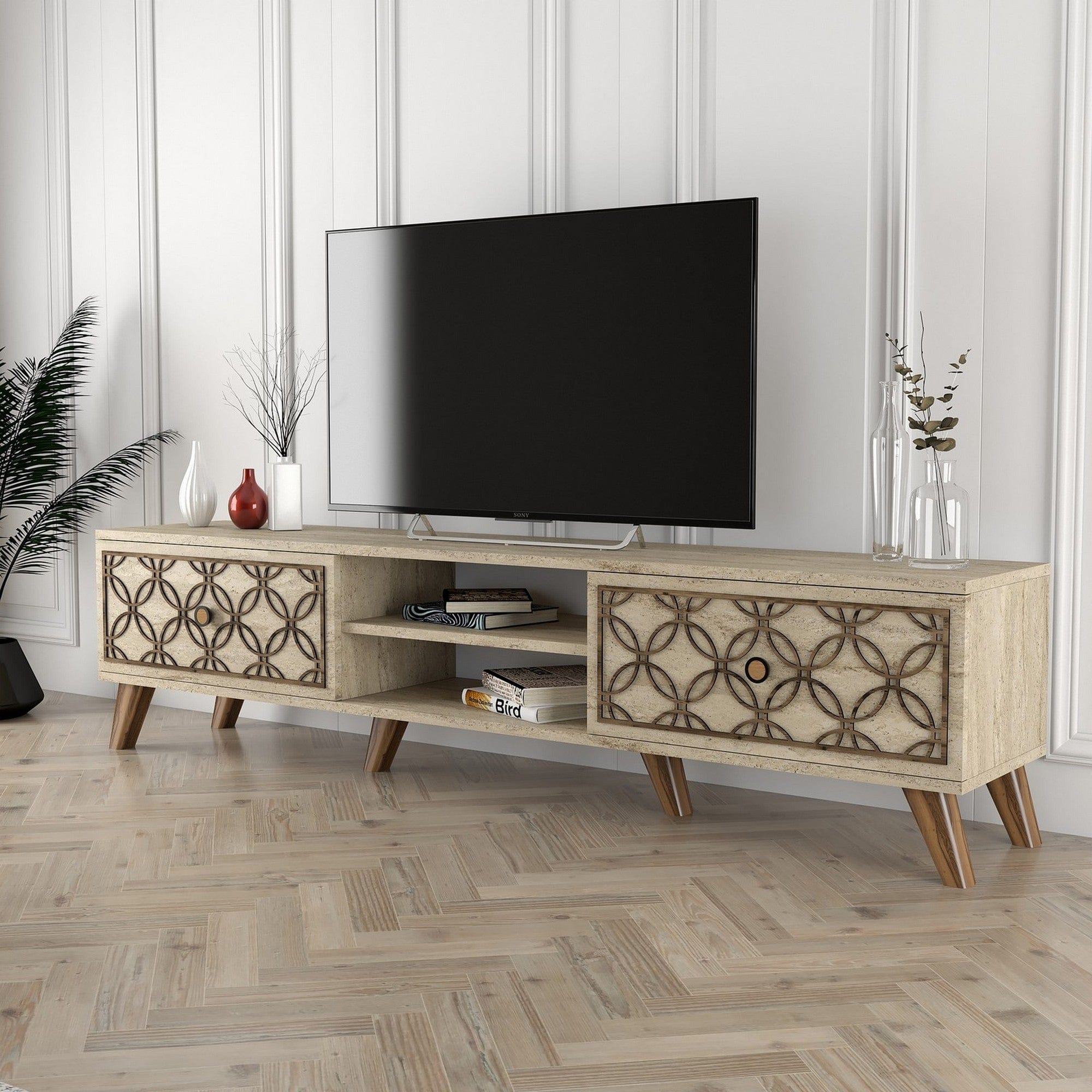 Comoda TV AMSTERDAM OCN-34139, bej/stejar