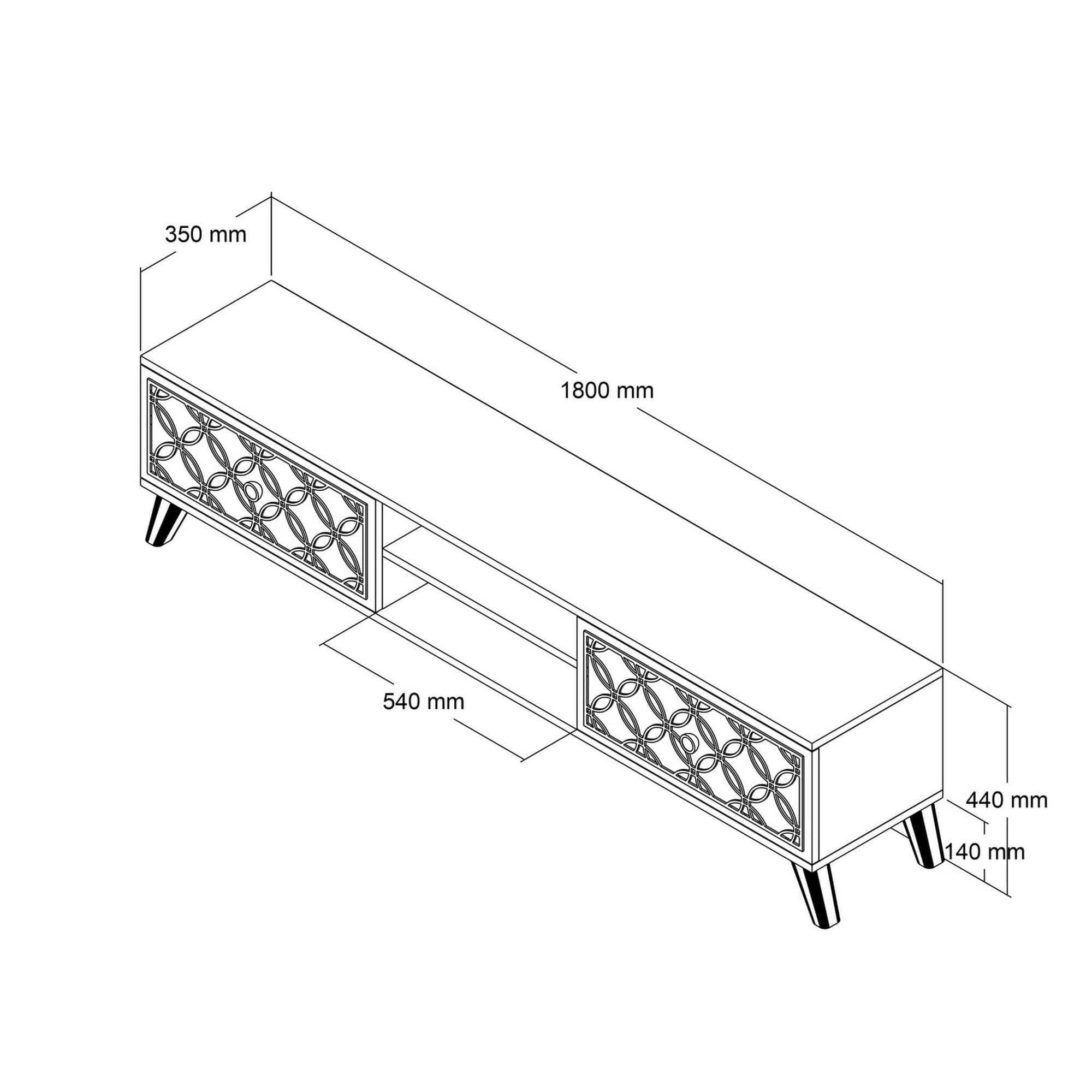 Comoda TV AMSTERDAM OCN-34139, bej/stejar