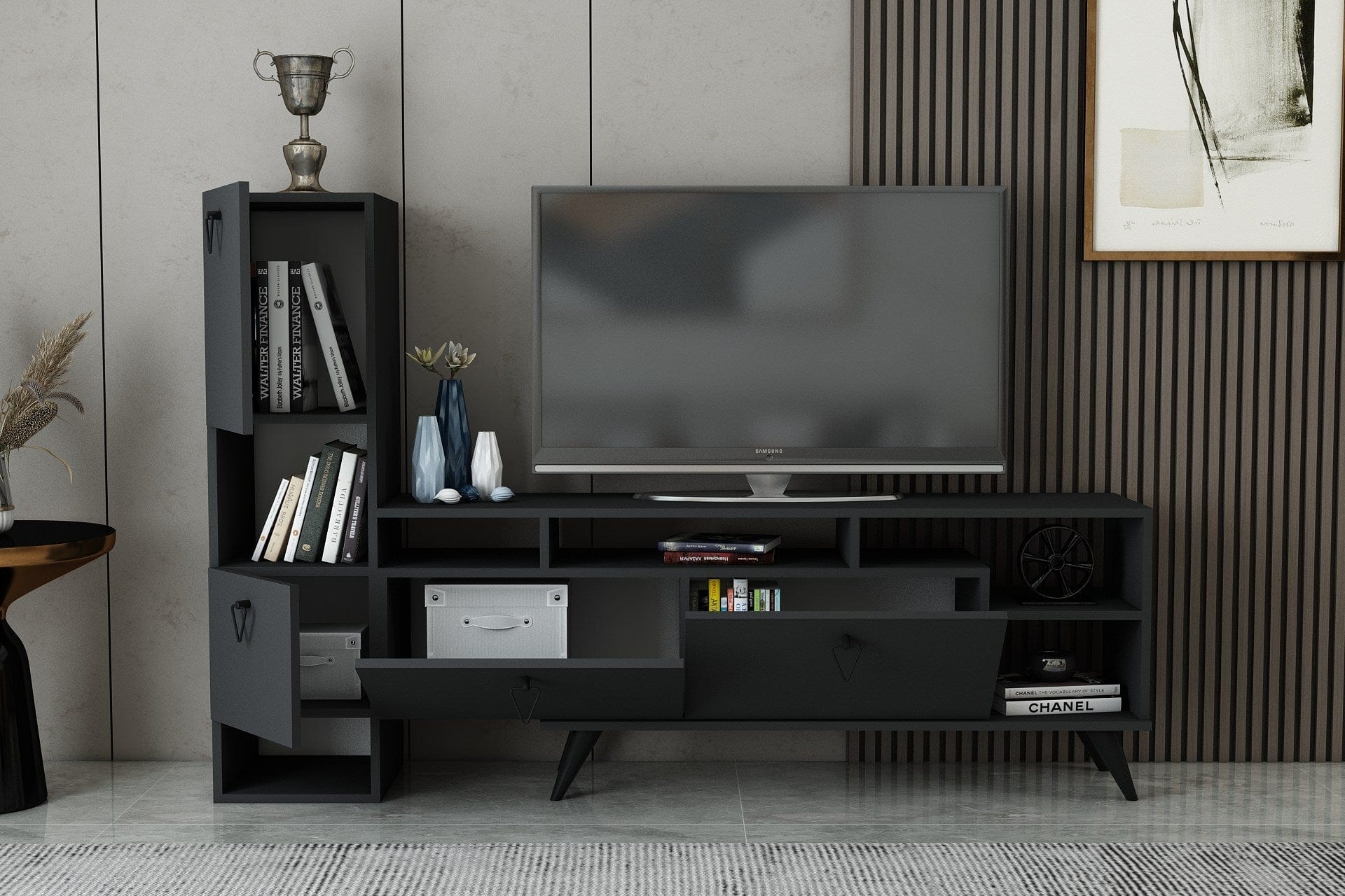 Comoda TV AMSTERDAM OCN-34221, gri antracit/negru