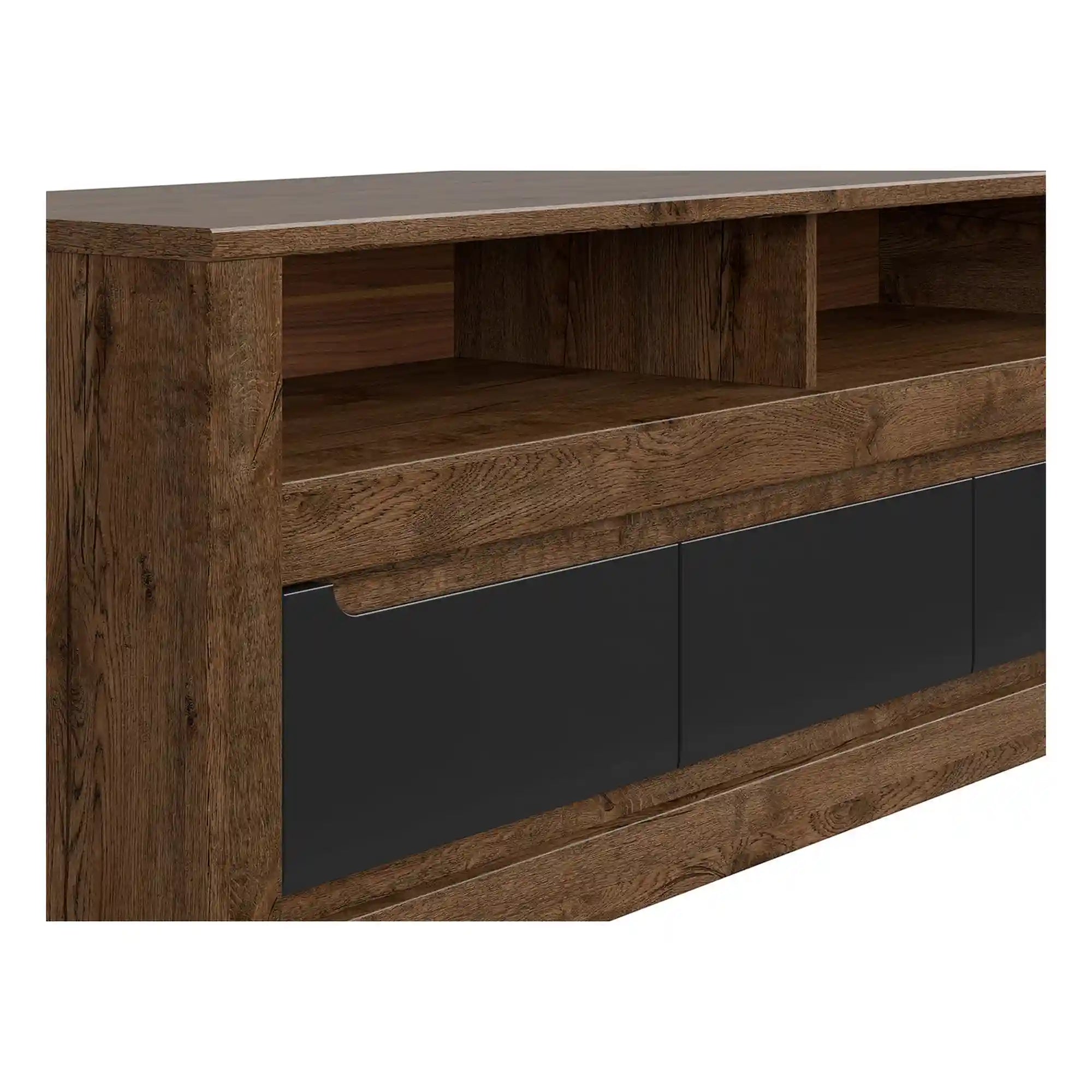 Comoda TV BERGEN OCN-29636, stejar/negru mat