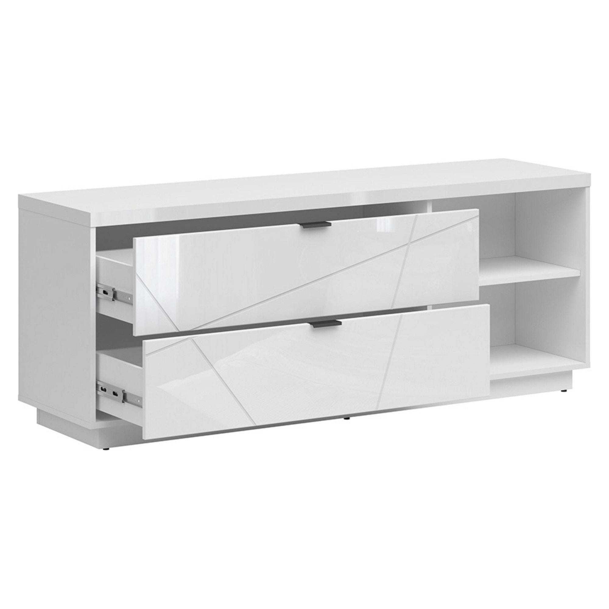 Comoda TV BERGEN OCN-29662, alb lucios