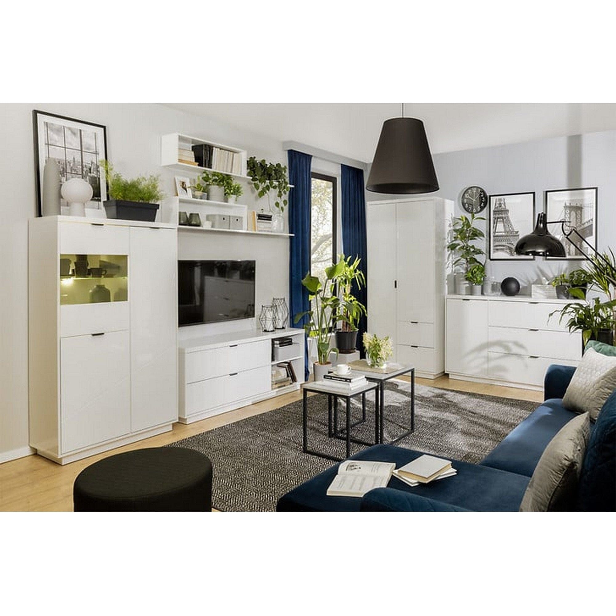 Comoda TV BERGEN OCN-29662, alb lucios