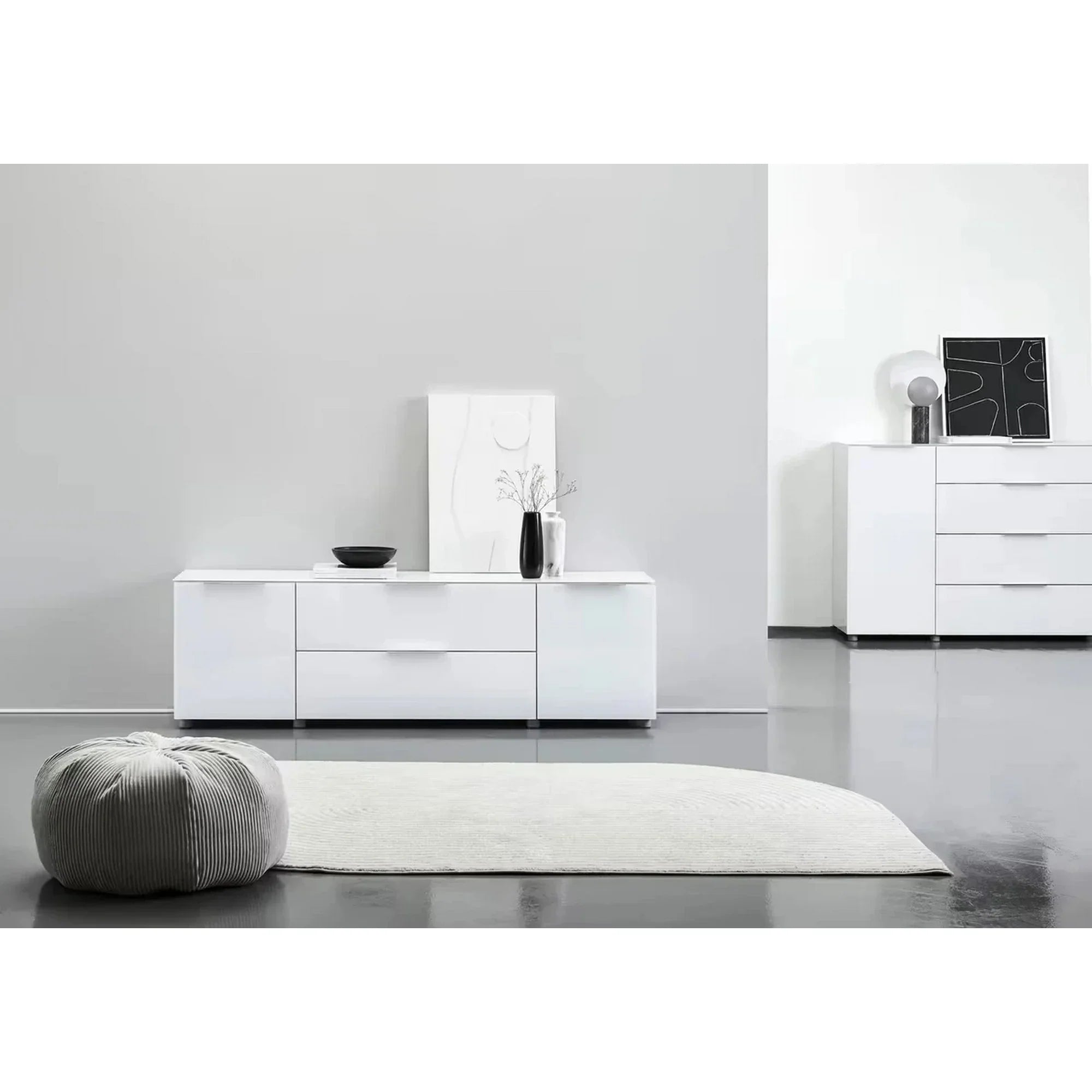 Comoda TV BERGEN OCN-29738, alb/alb lucios