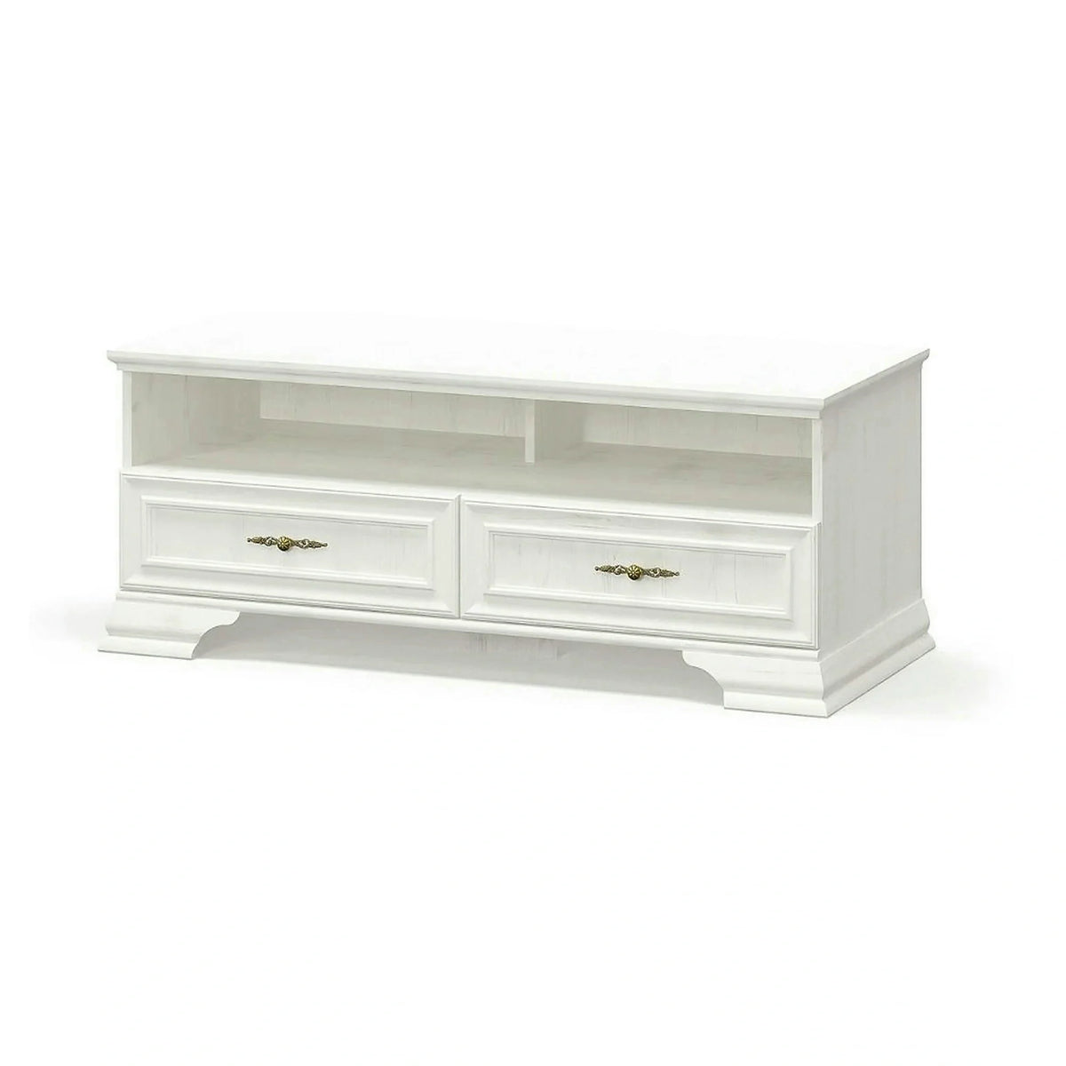 Comoda TV clasica IRYS, pin alb anderson, PAL laminat, 121x51x47 cm