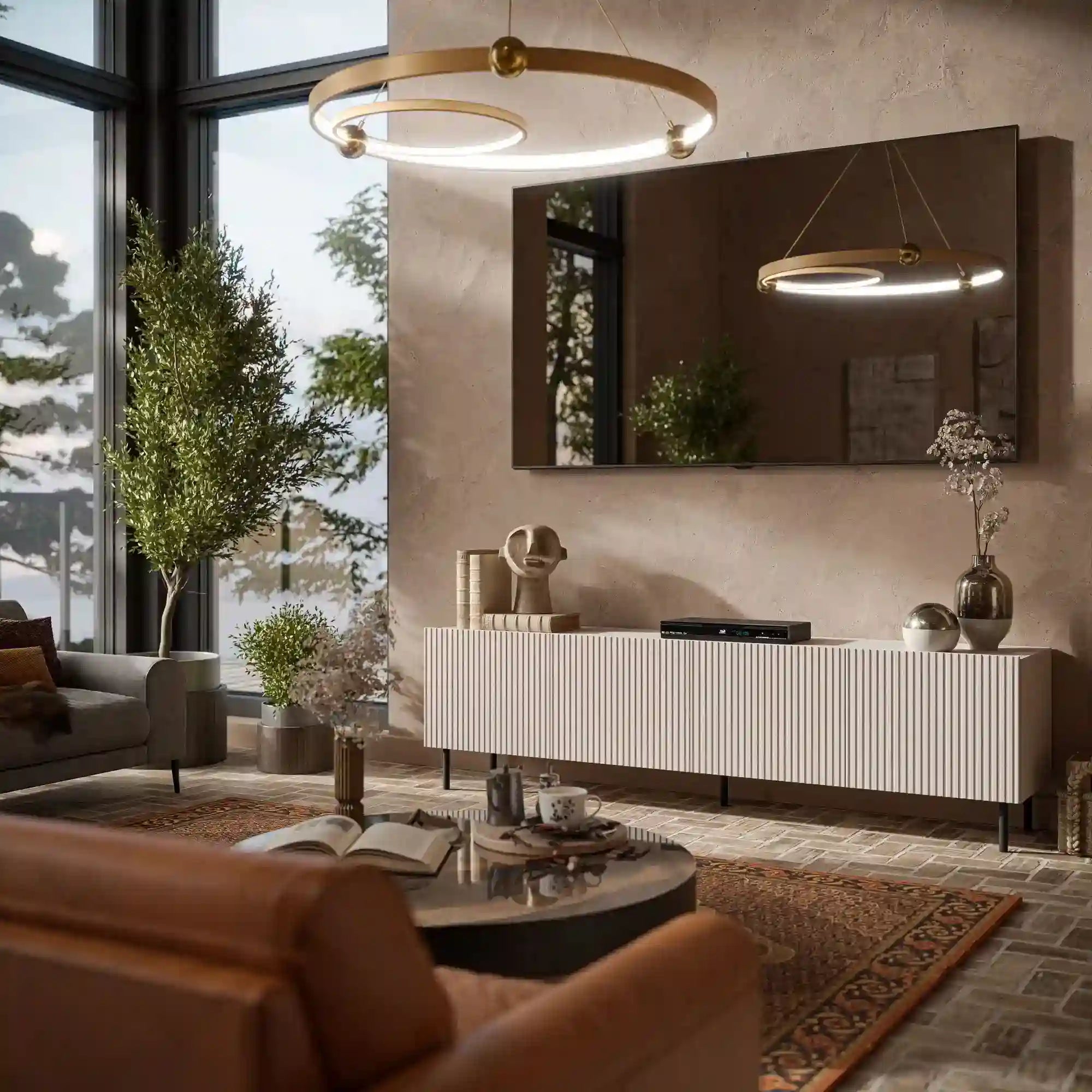 Comoda TV HOUSTON OCN-37947, stejar/negru