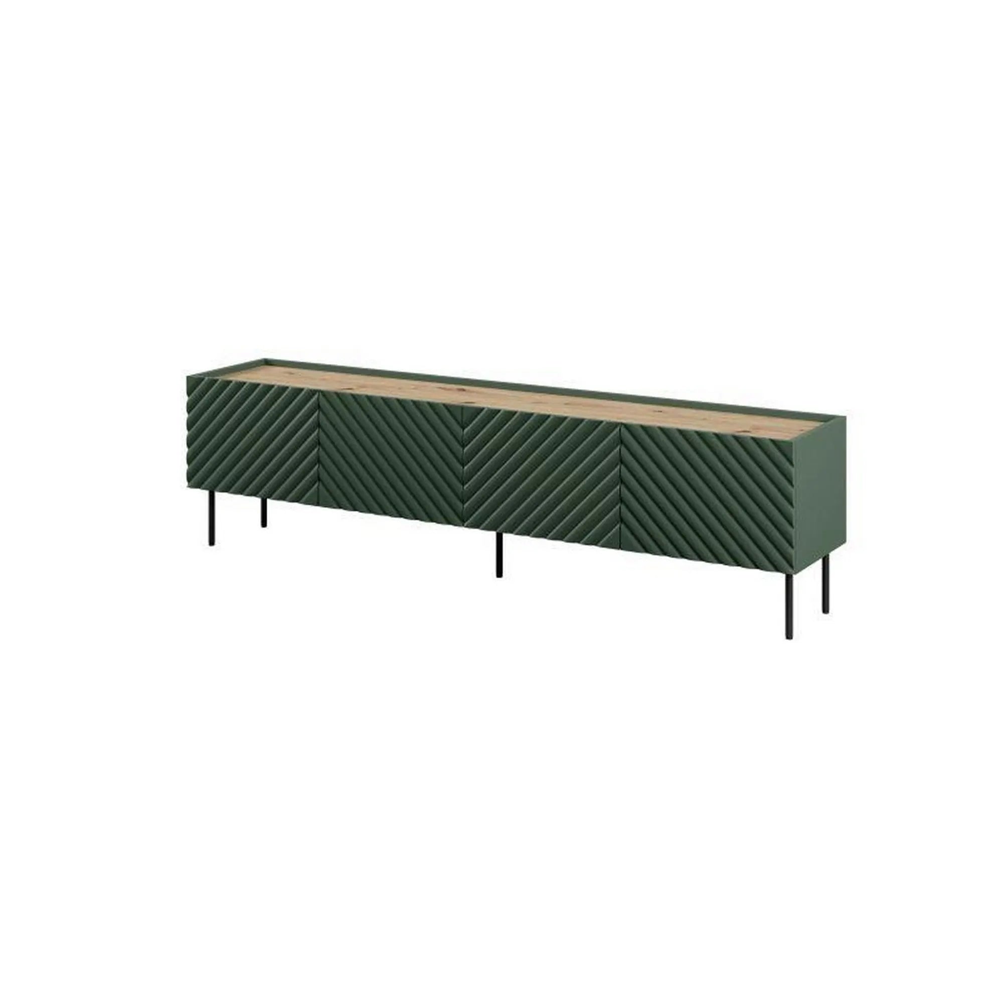 Comoda TV HOUSTON OCN-38125, verde inchis/stejar
