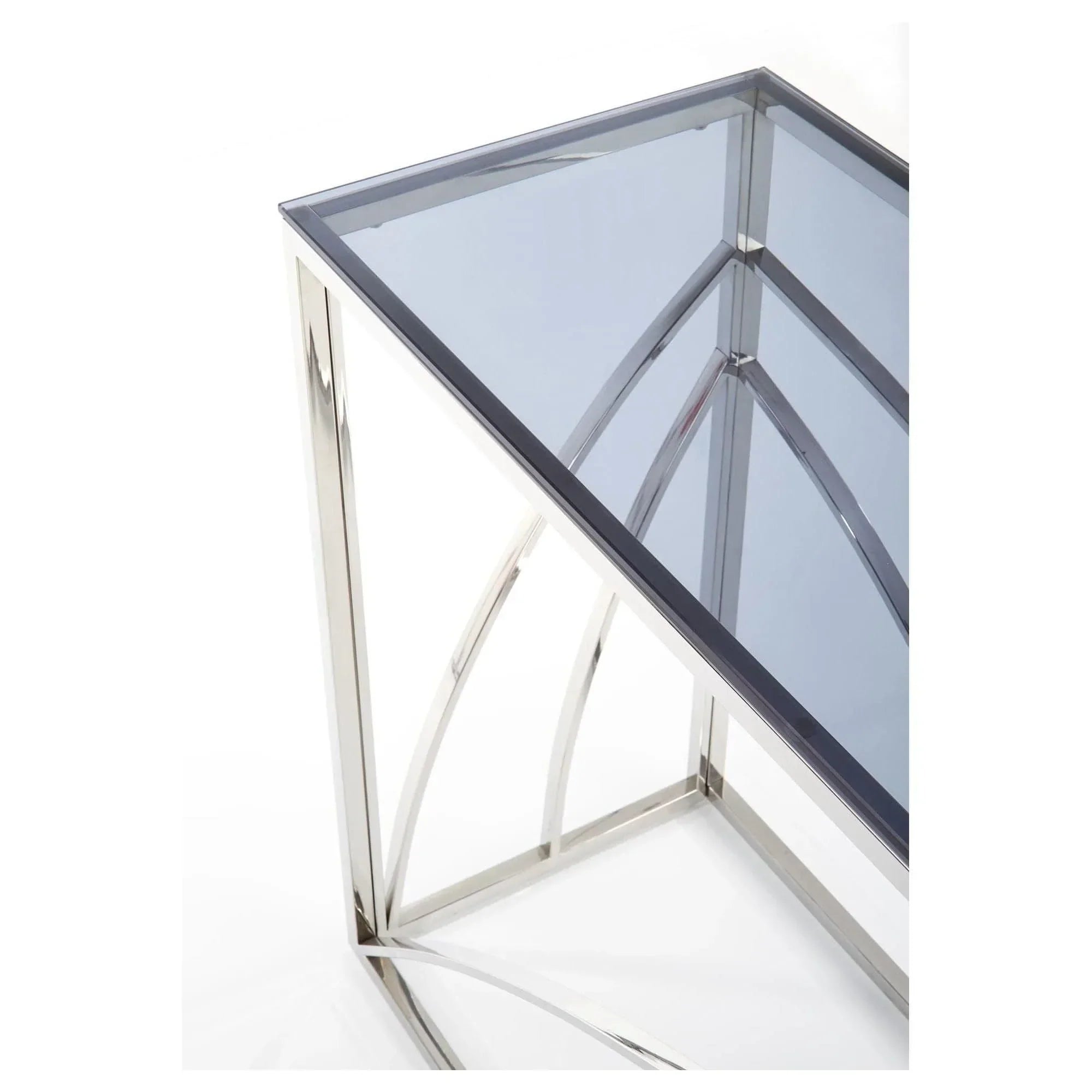 Consola HOUSTON OCN-37945, negru fumuriu/crom