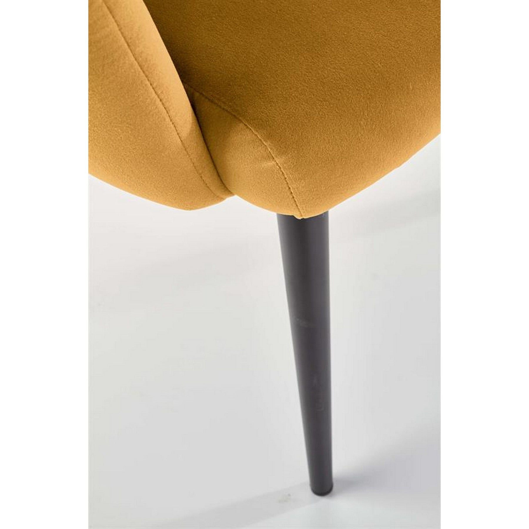 Scaun tapitat K410, galben mustar, stofa catifelata, 65x62x85 cm