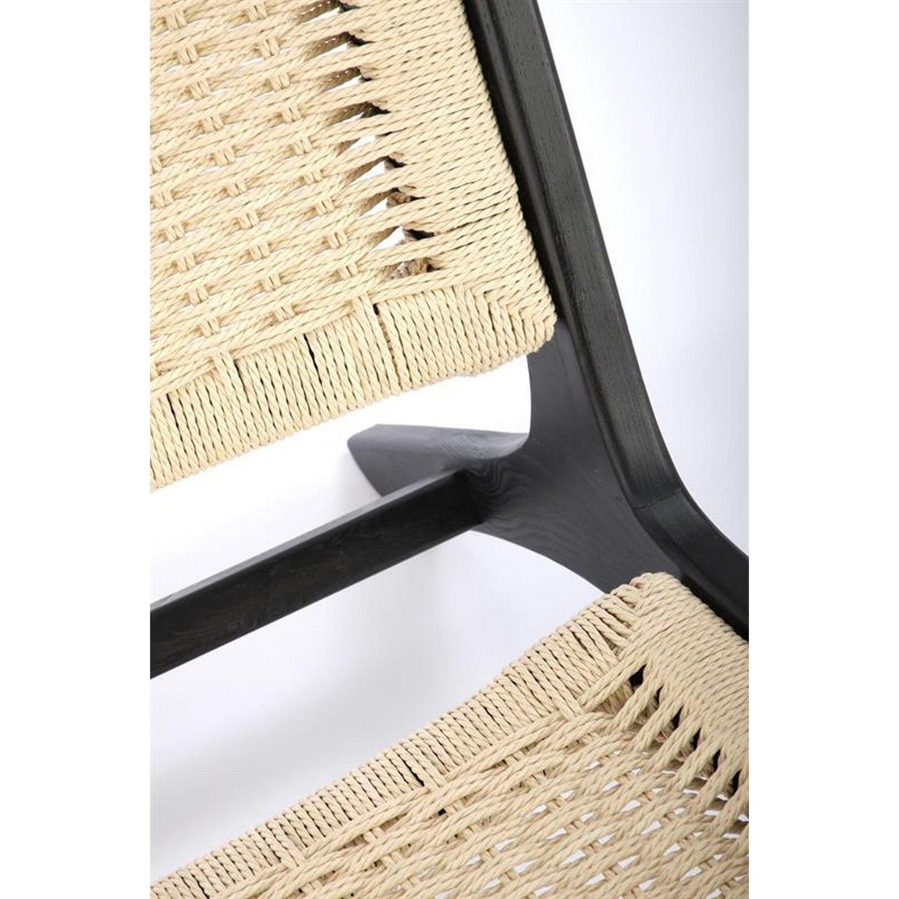 Scaun gradina FODEN, negru, sfoara/lemn, 65x84x74 cm