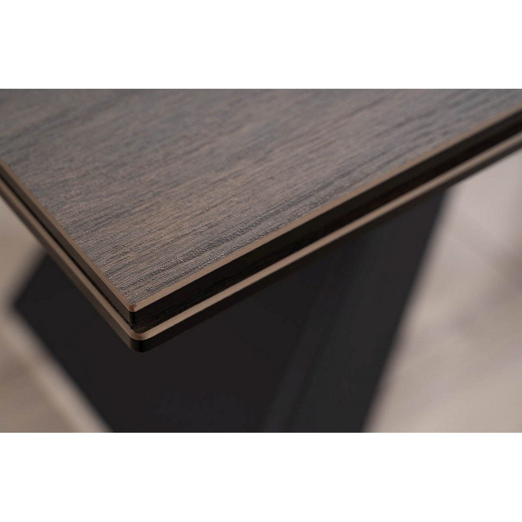 Masa extensibila WESTIN CERAMIC, sticla securizata/ceramica, maro/negru mat, 160-240x90x77 cm