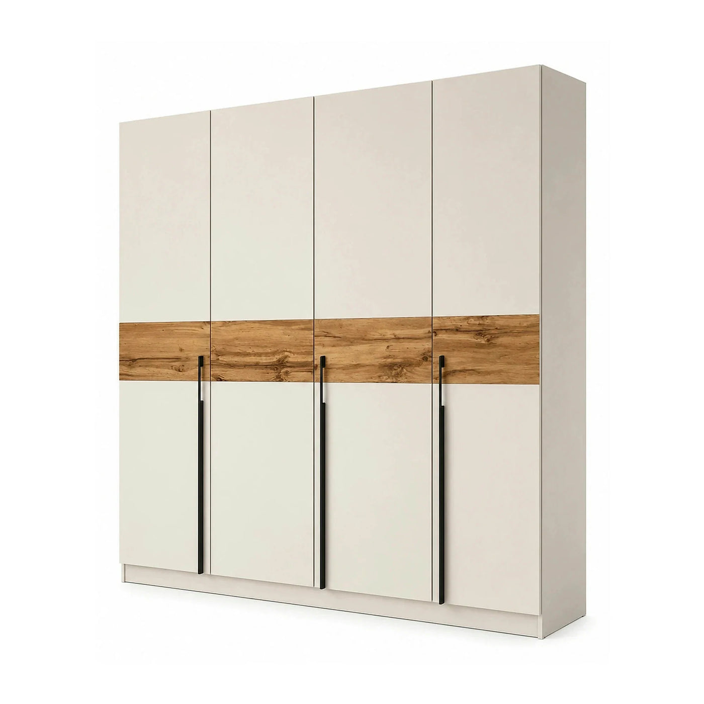 Dressing DENVER DEN3, casmir/stejar wotan, PAL, cu 4 usi, 200x59x215 cm