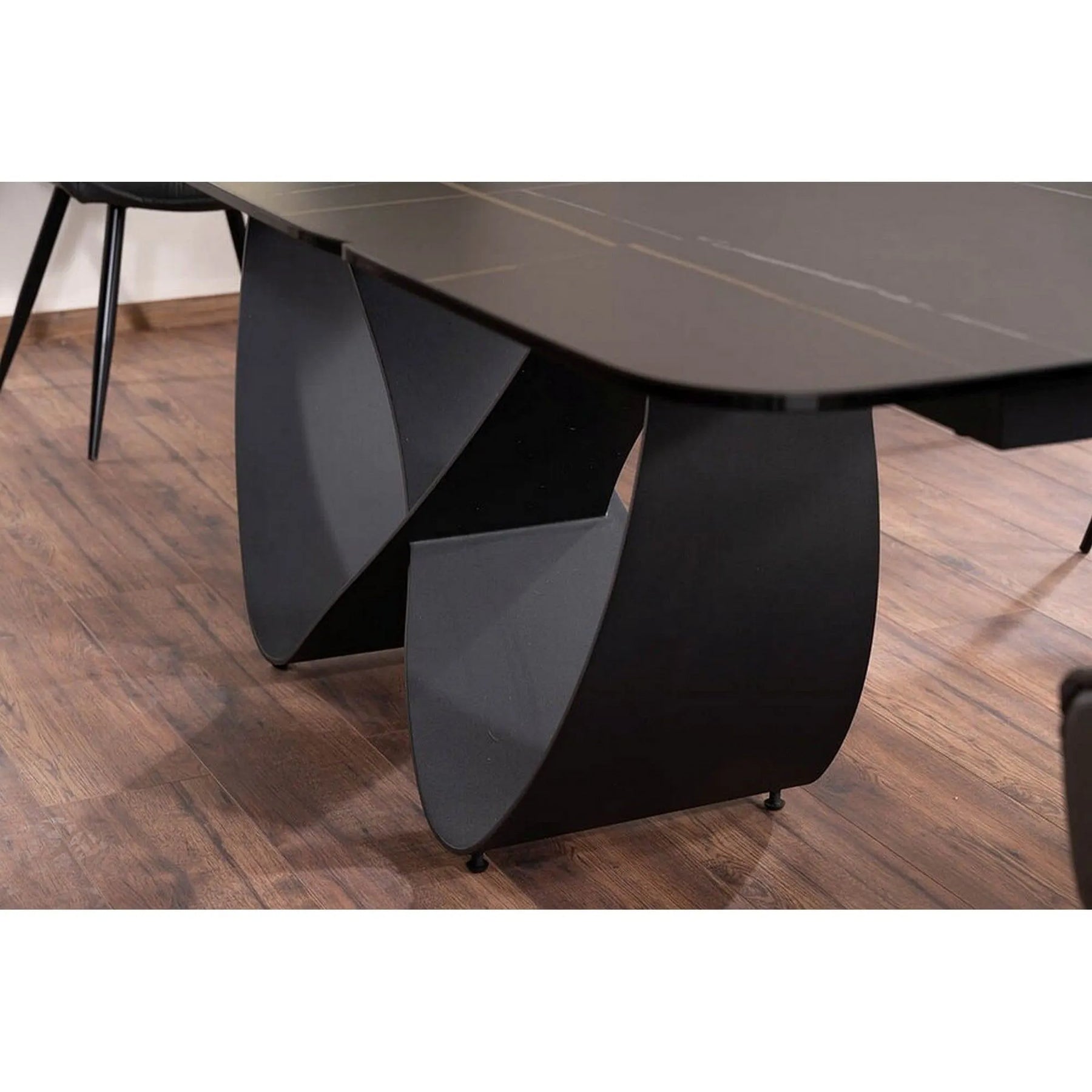 Masa extensibila INFINITY CERAMIC, negru, sticla securizata/ceramica, 160/240x95x76 cm