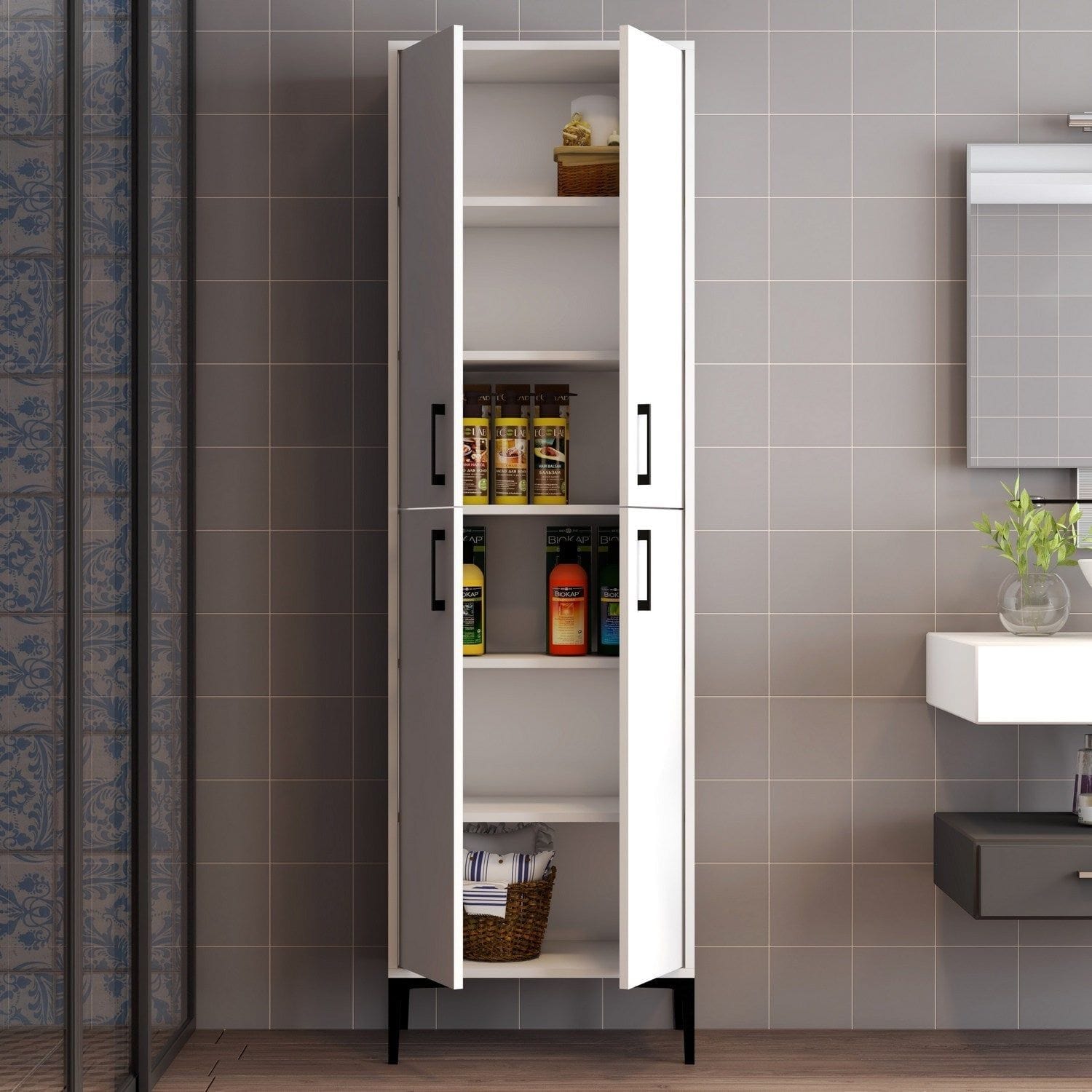 Dulap AMSTERDAM OCN-32963, alb/negru