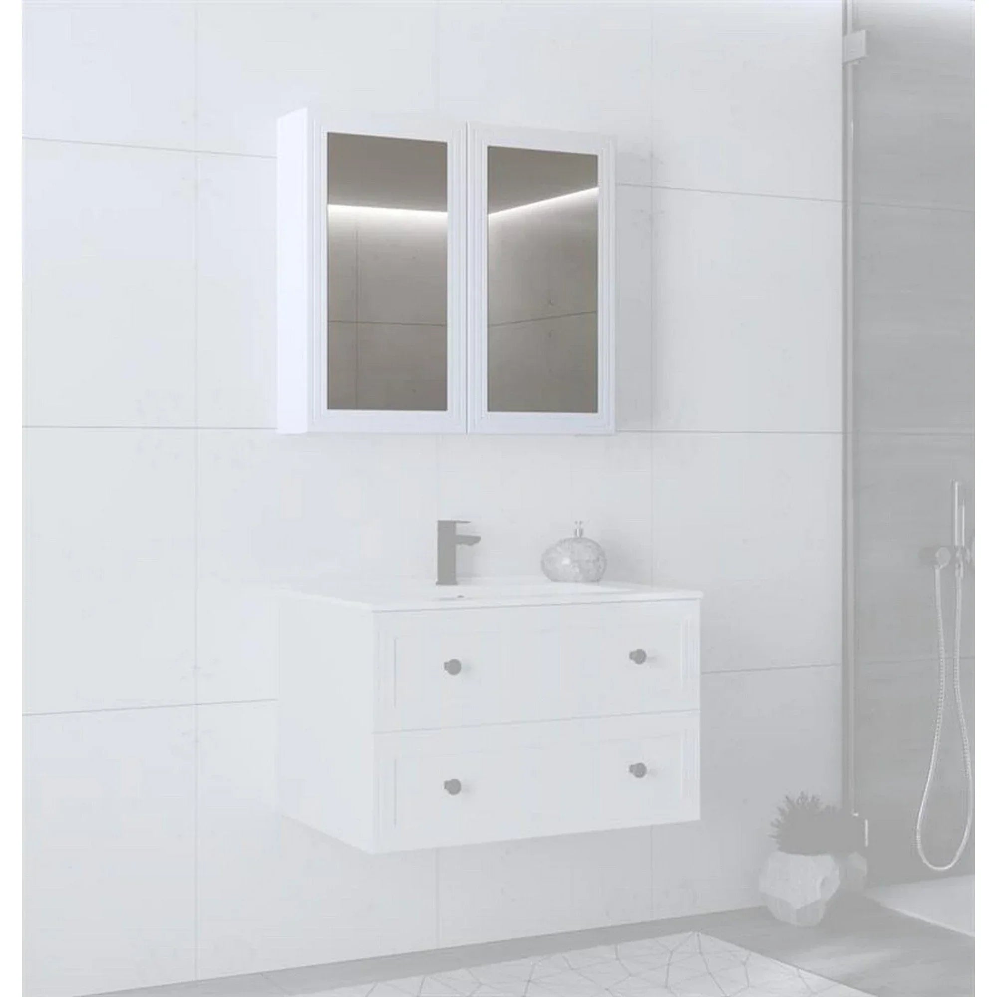 Dulap baie HOUSTON OCN-37842, alb mat/alb