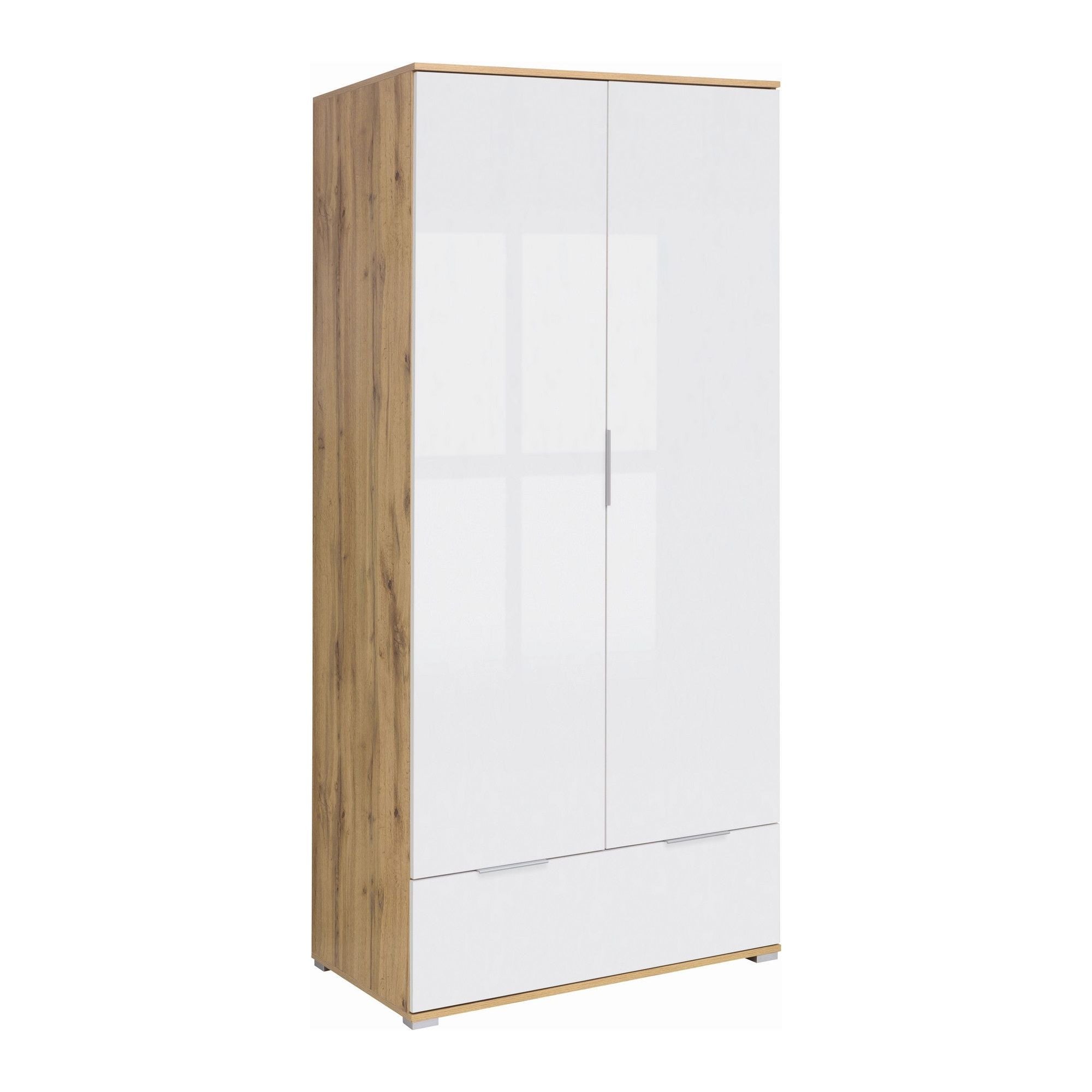 Dulap BERGEN OCN-29196, alb lucios/stejar wotan