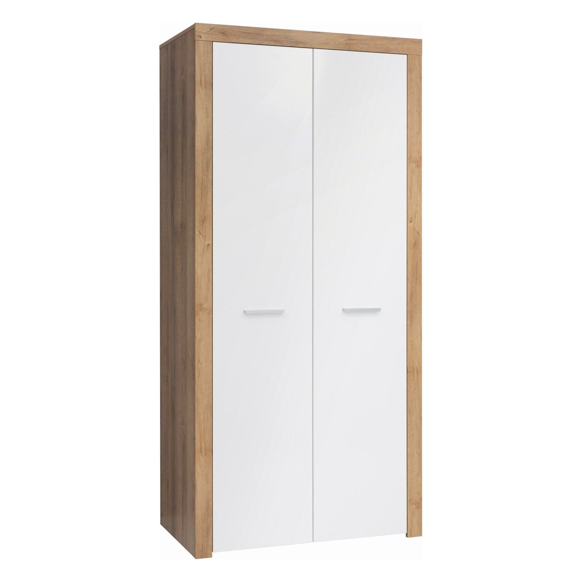 Dulap BERGEN OCN-29241, alb lucios/stejar riviera