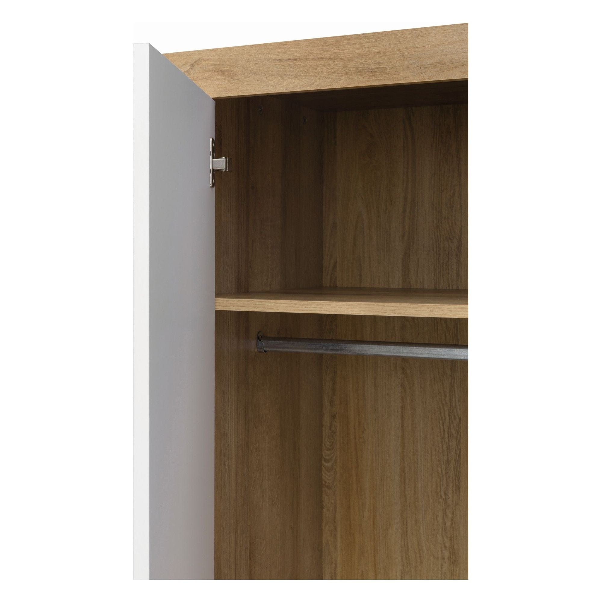 Dulap BERGEN OCN-29241, alb lucios/stejar riviera