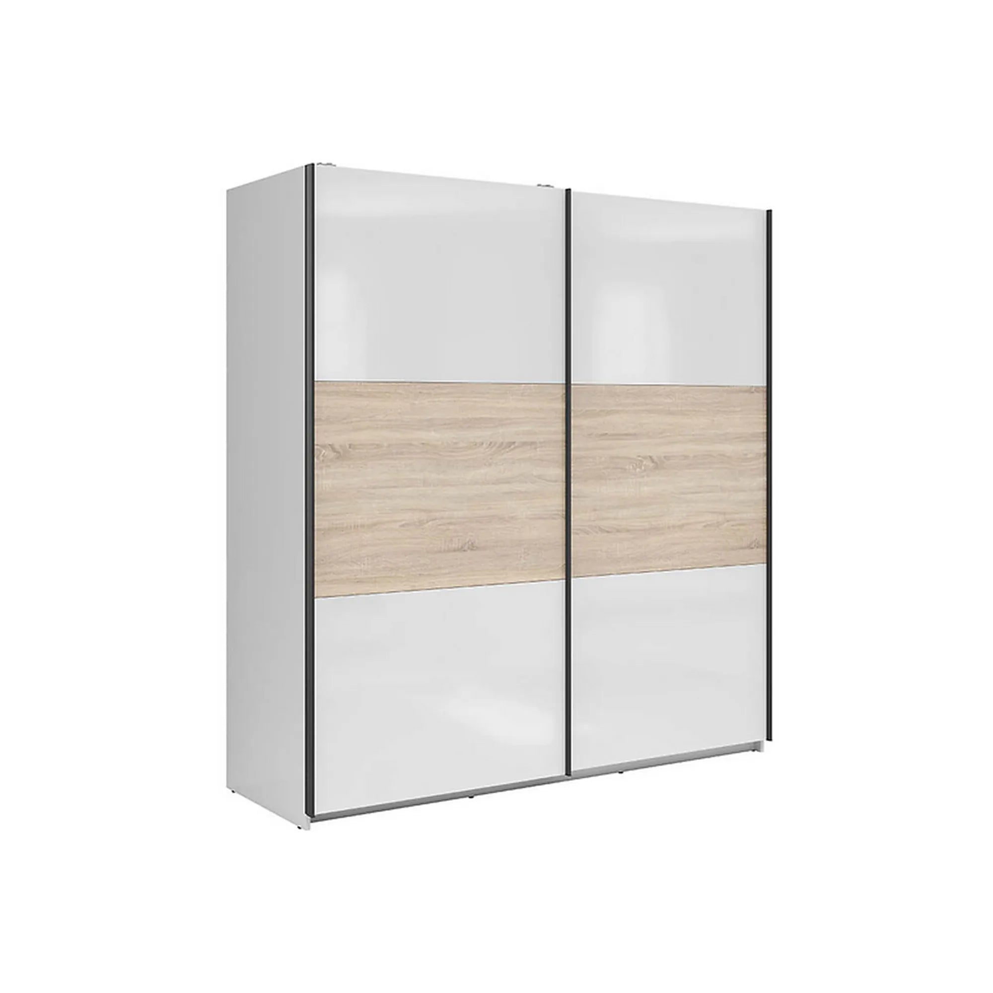 Dulap BERGEN OCN-29288, alb lucios/stejar sonoma